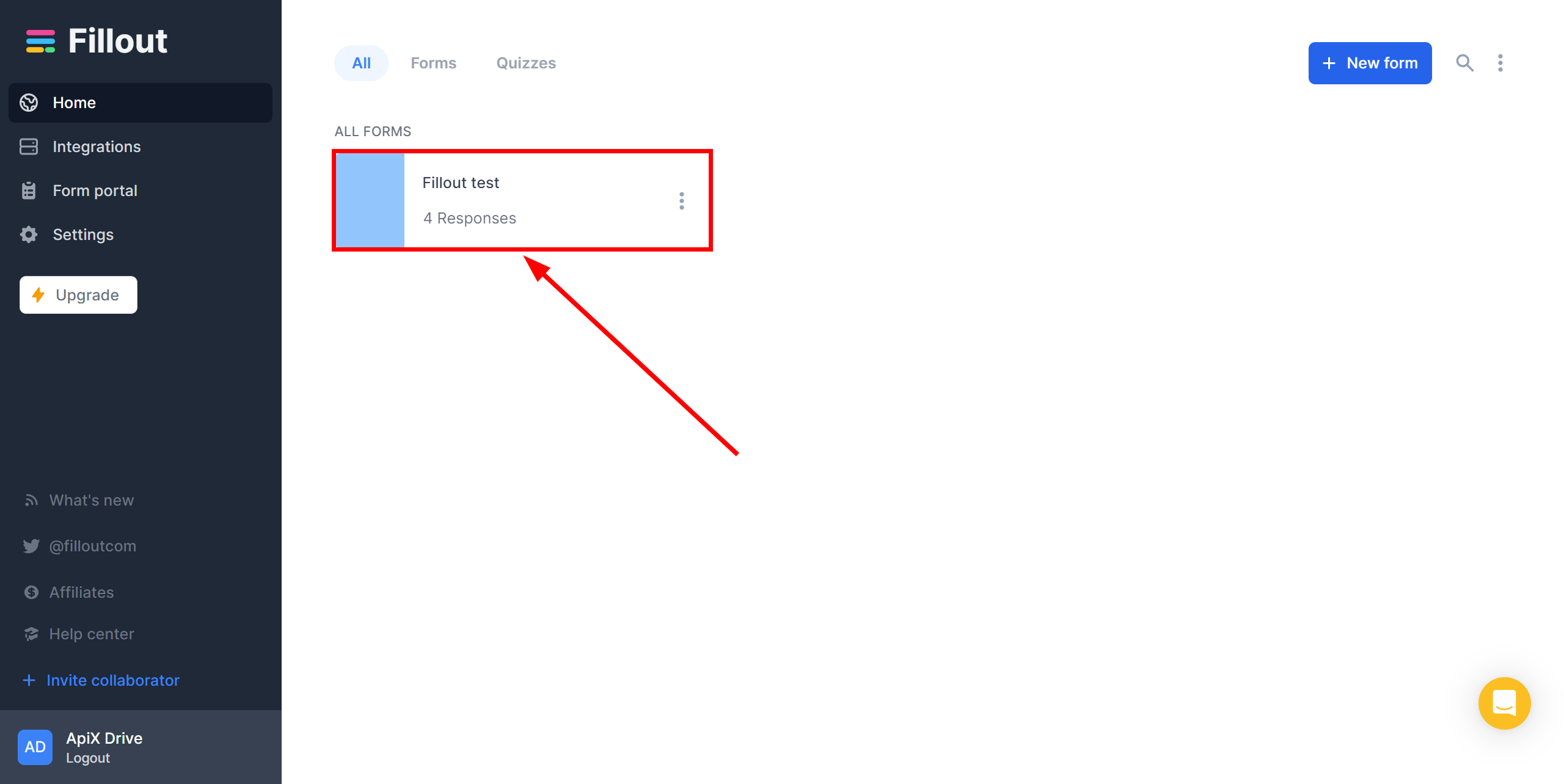 How to Connect Fillout as Data Source | Form selection How to Connect Fillout as Data Source | Form selection