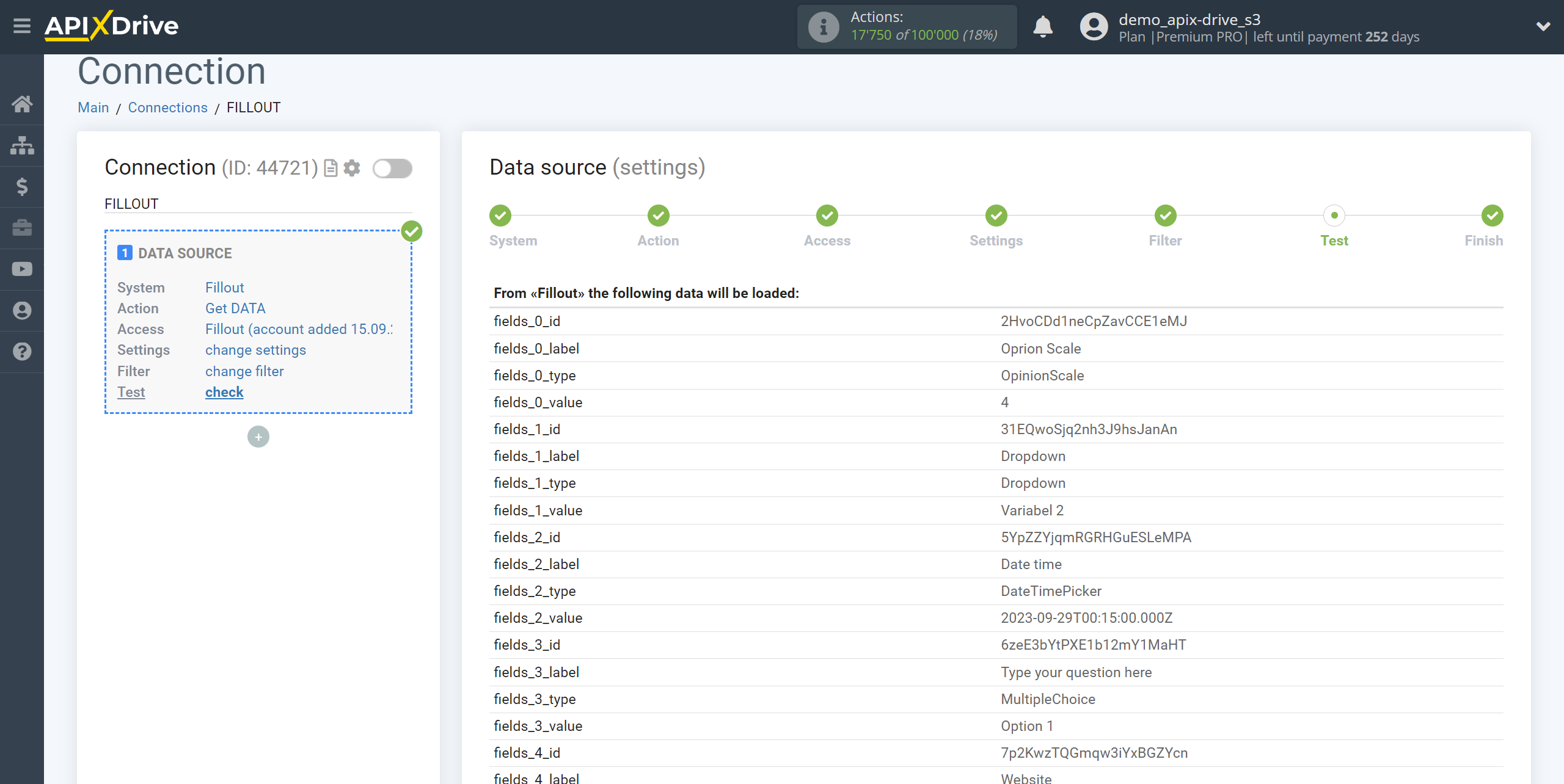 How to Connect Fillout as Data Source | Test data How to Connect Fillout as Data Source | Test data