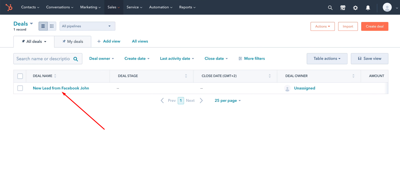 Facebook and Hubspot integration | New deal in Hubspot Facebook and Hubspot integration | New deal in Hubspot