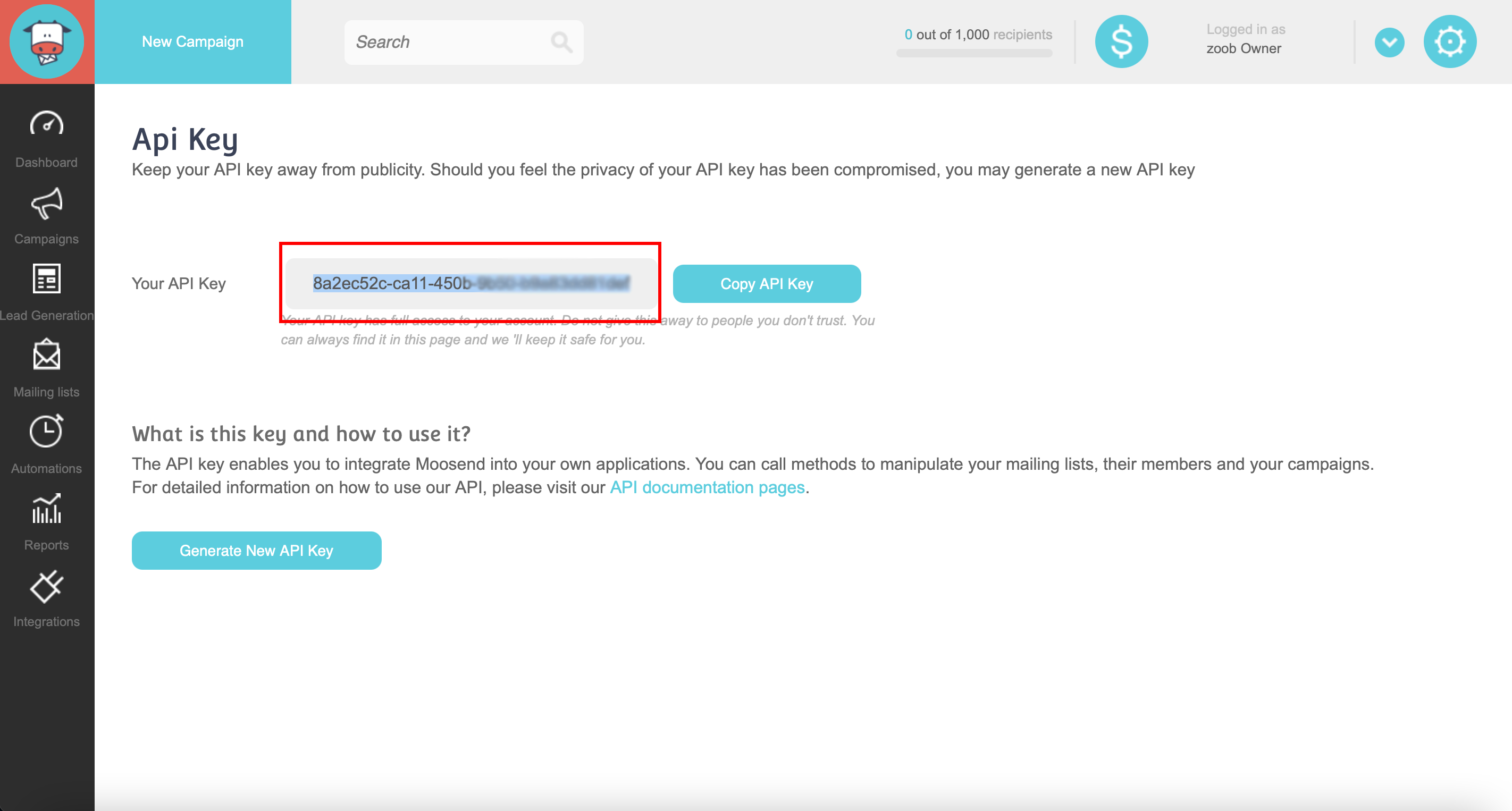 Настройка Приема данных в Moosend | Переход к настройке API Настройка Приема данных в Moosend | Переход к настройке API