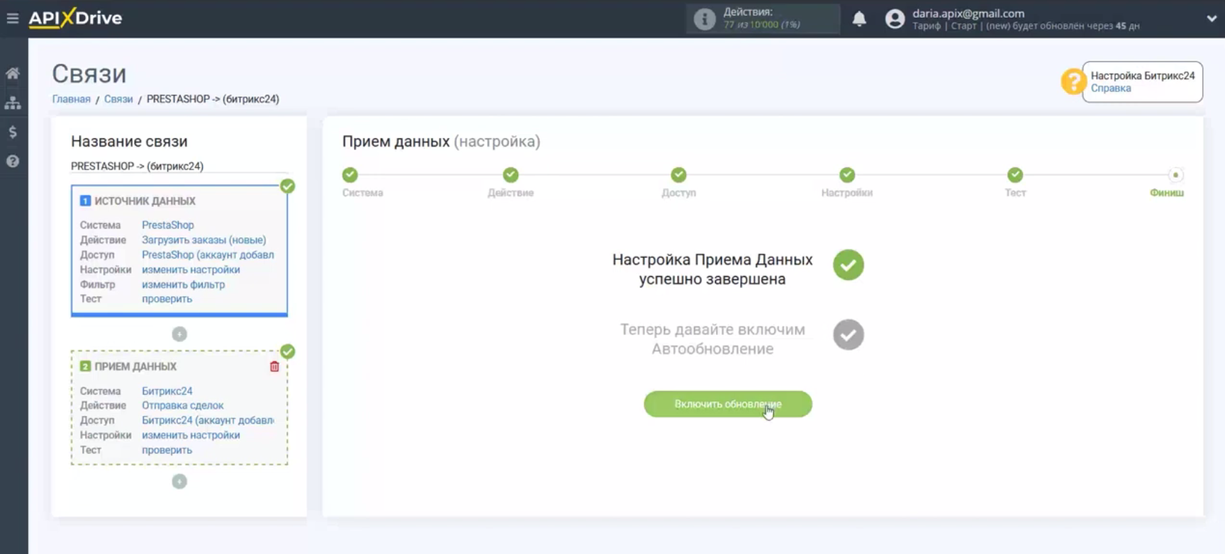 Интеграция PrestaShop и Bitrix24 | Настройка завершена Интеграция PrestaShop и Bitrix24 | Настройка завершена