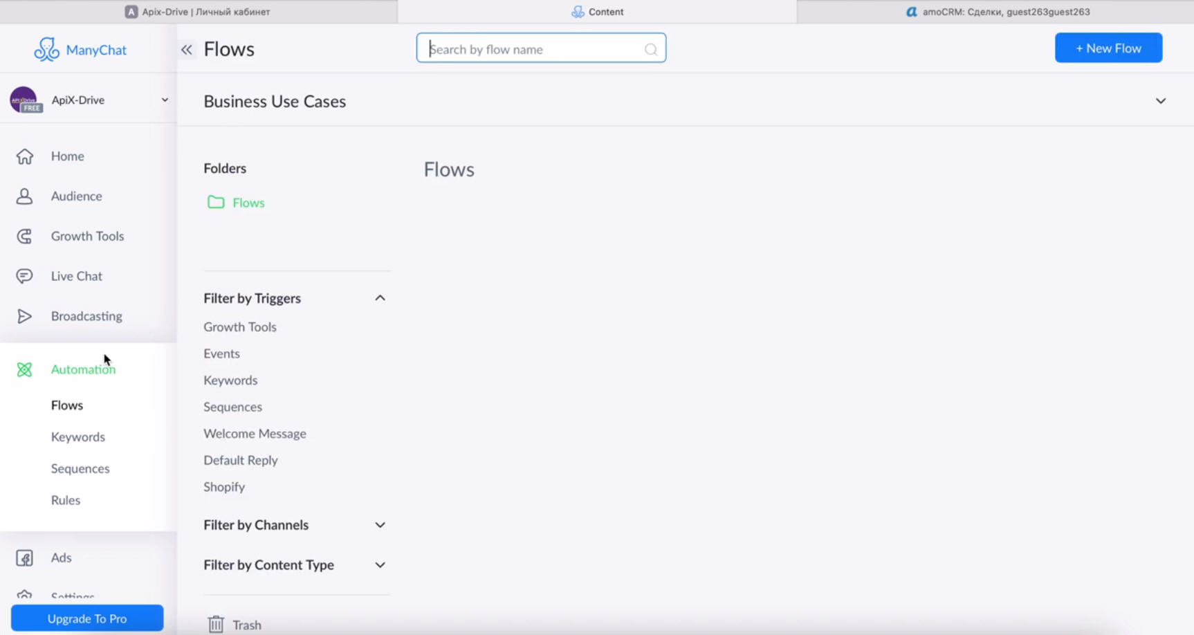 Интеграция ManyChat и AmoCRM | Выберите нужный раздел Интеграция ManyChat и AmoCRM | Выберите нужный раздел 