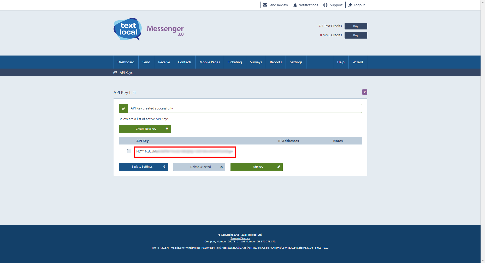 Настройка Приема данных в Textlocal | Переход в раздел управления подключения Настройка Приема данных в Textlocal | Переход в раздел управления подключения