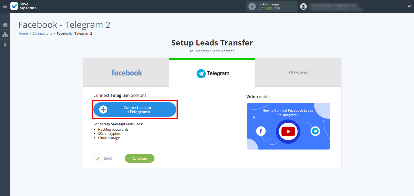 Обзор SaveMyLeads — сервиса для автоматического экспорта лидов из Facebook |&nbsp;Приступаем к подключению Telegram