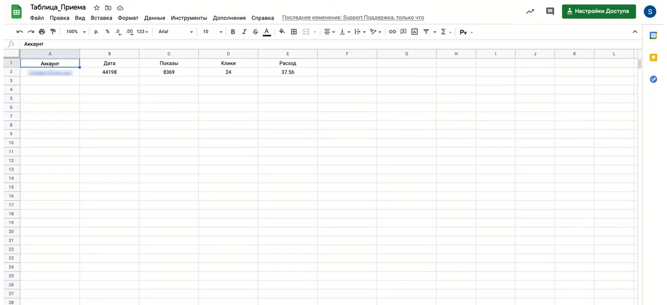 Автоматическая выгрузка статистики из Facebook в Google Sheets | Данные успешно поступили Автоматическая выгрузка статистики из Facebook в Google Sheets | Данные успешно поступили