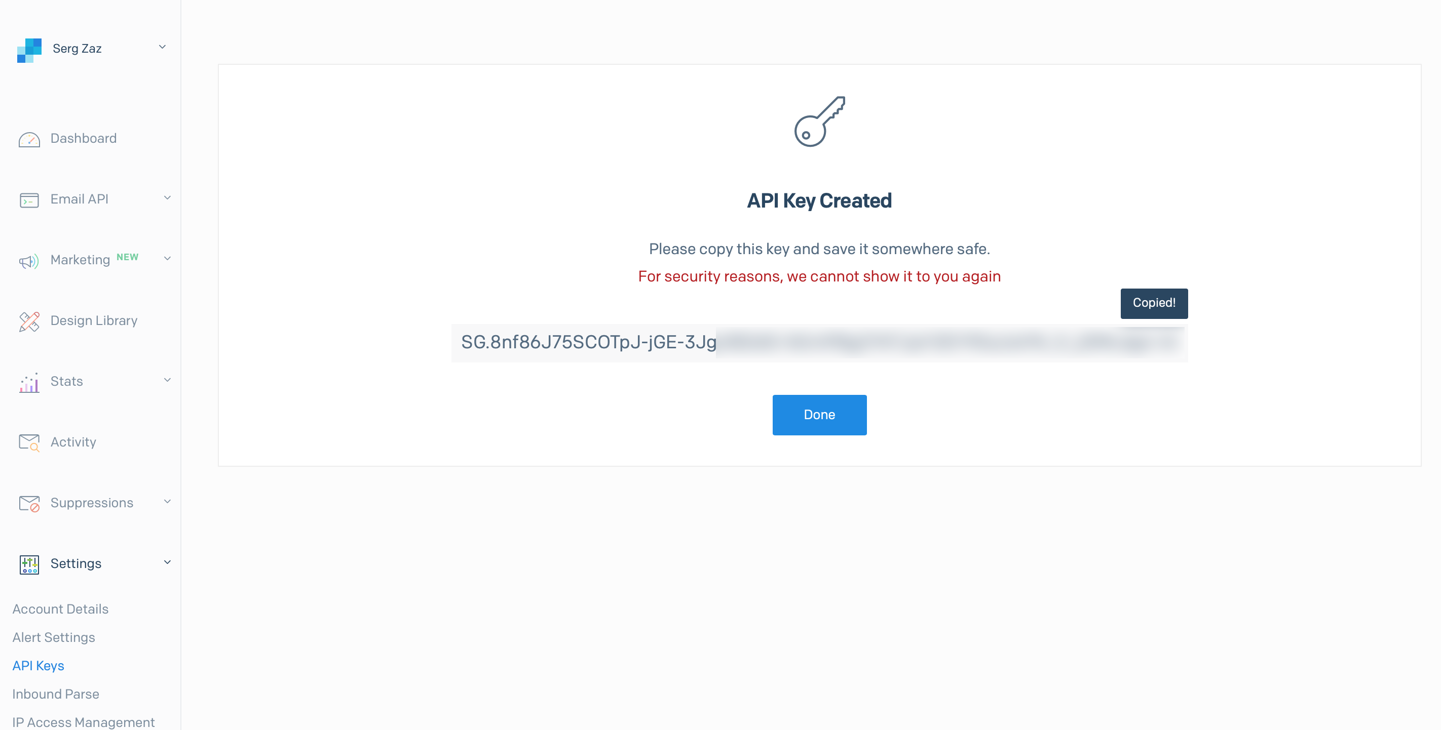 Настройка Приема данных в SendGrid | Переход к настройкам API Ключей Настройка Приема данных в SendGrid | Переход к настройкам API Ключей