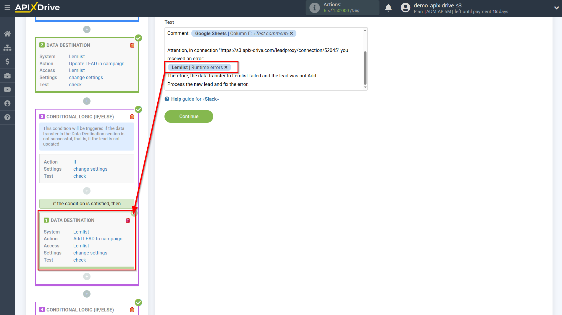 How to setup Lemlist Update Lead in campaign / Add Lead in campaign | Adding fields with errors