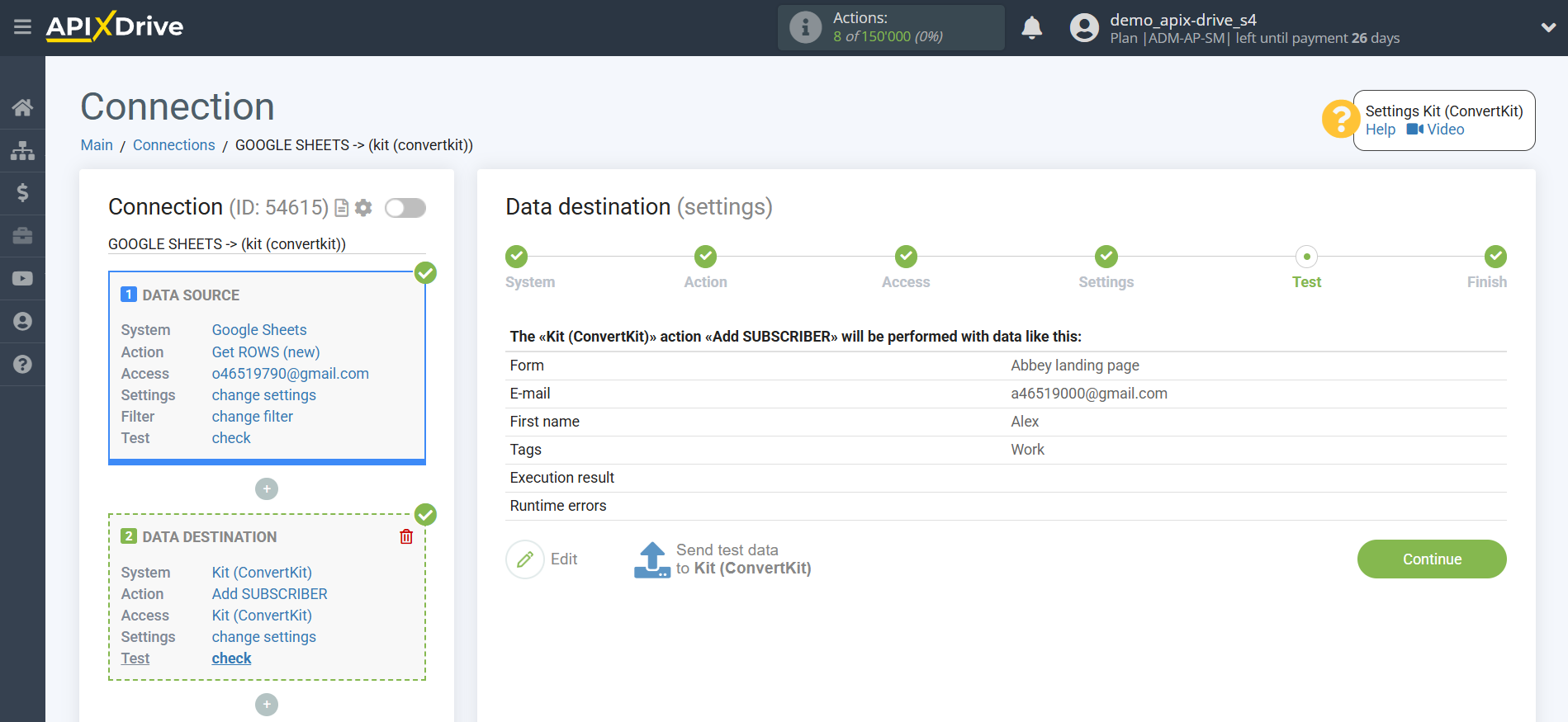 How to Connect Kit (ConvertKit) as Data Destination | Test data How to Connect Kit (ConvertKit) as Data Destination | Test data