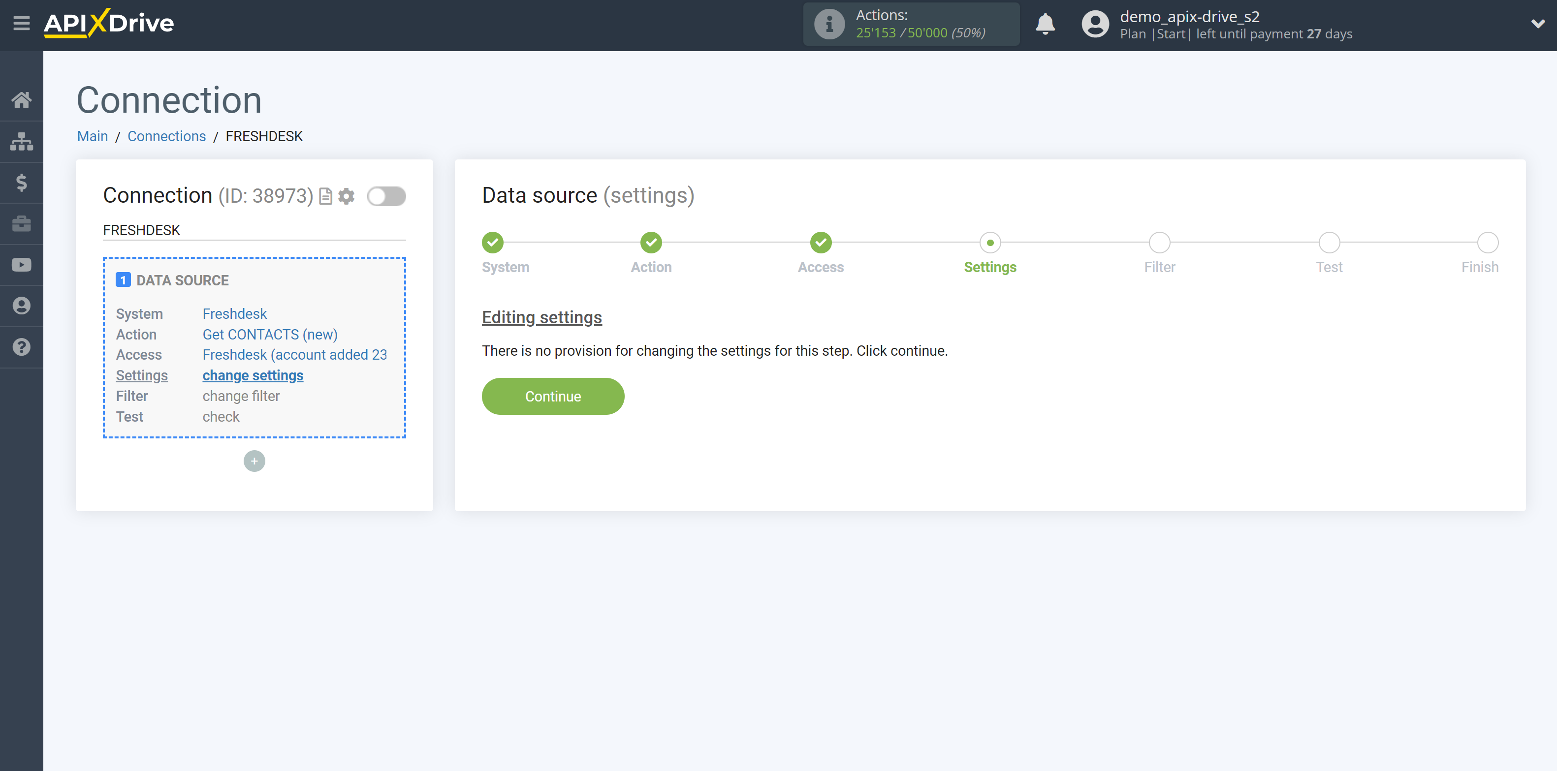 How to Connect Freshdesk as Data Source | Settings