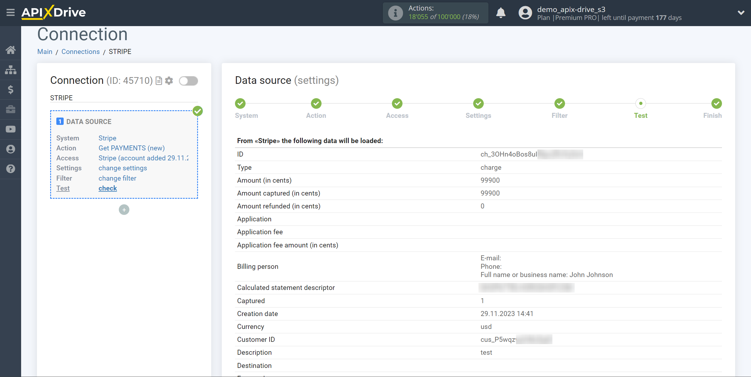 How to Connect Stripe as Data Source | Test data