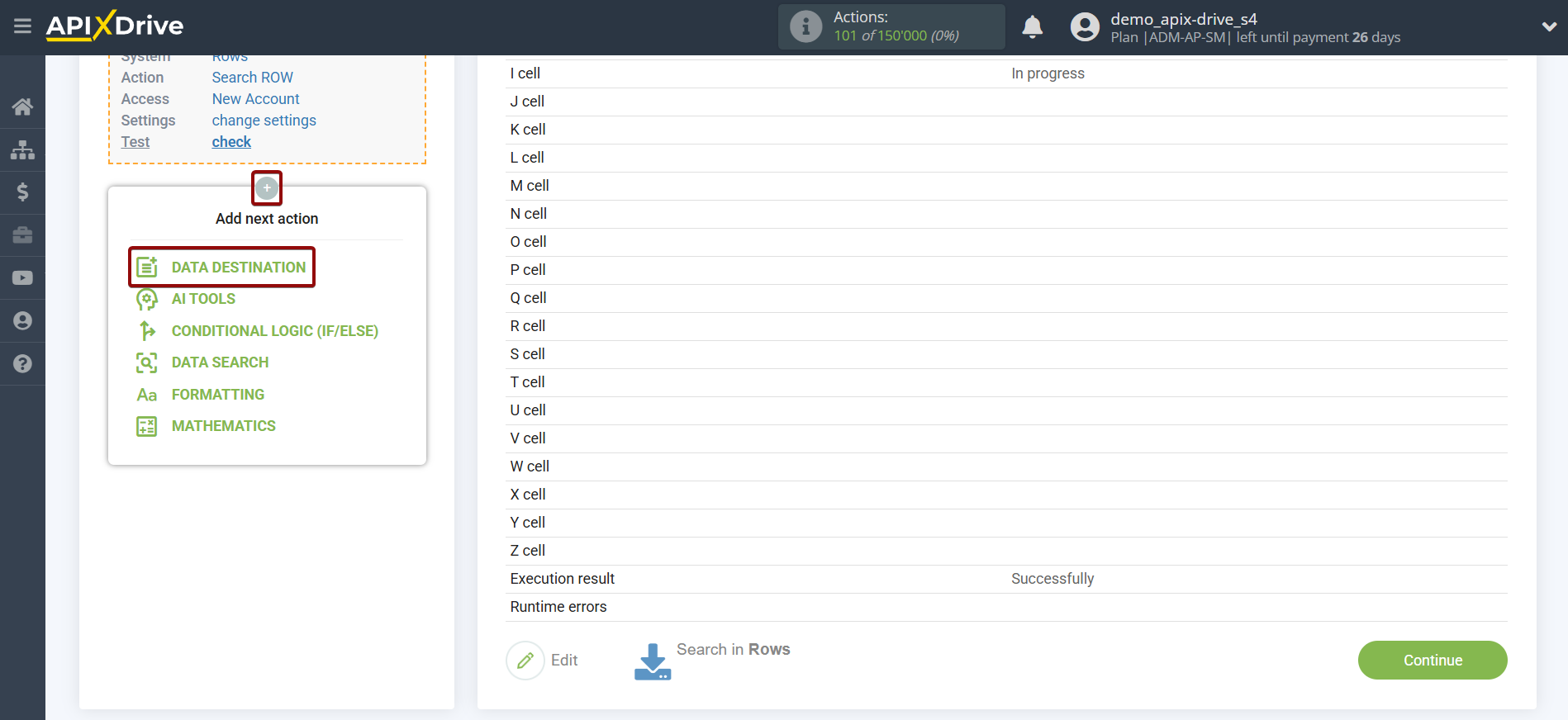 Setting up an Rows Item Search in Google Sheets | Setup Data Destination system Setting up an Rows Item Search in Google Sheets | Setup Data Destination system