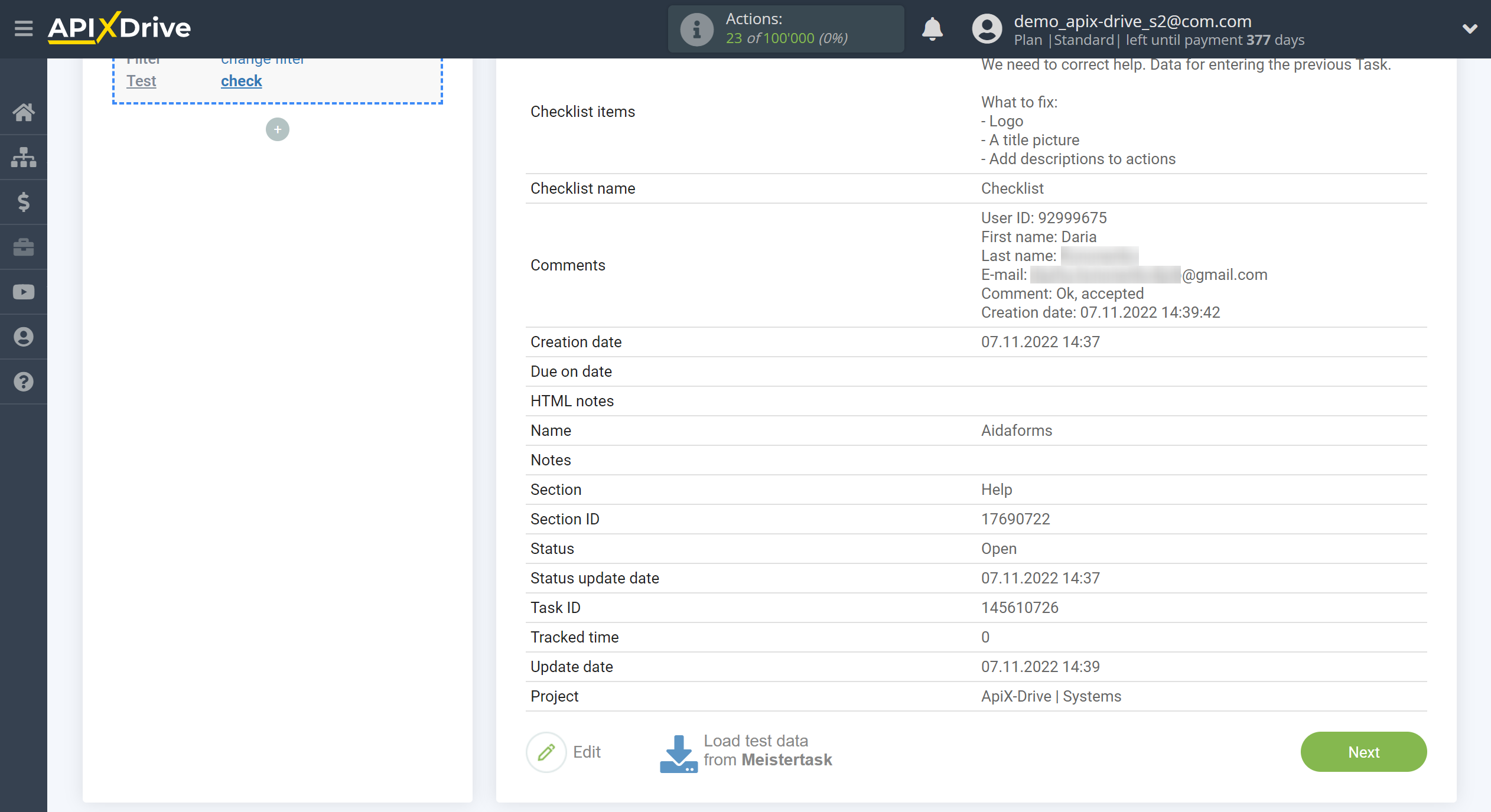 How to Connect MeisterTask as Data Source| Test data