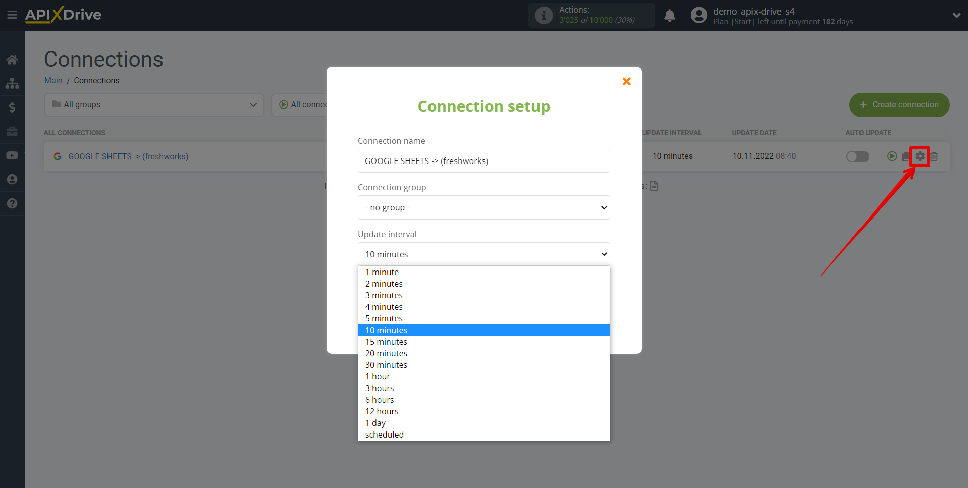 How to Connect Freshworks as Data Destination | Update interval