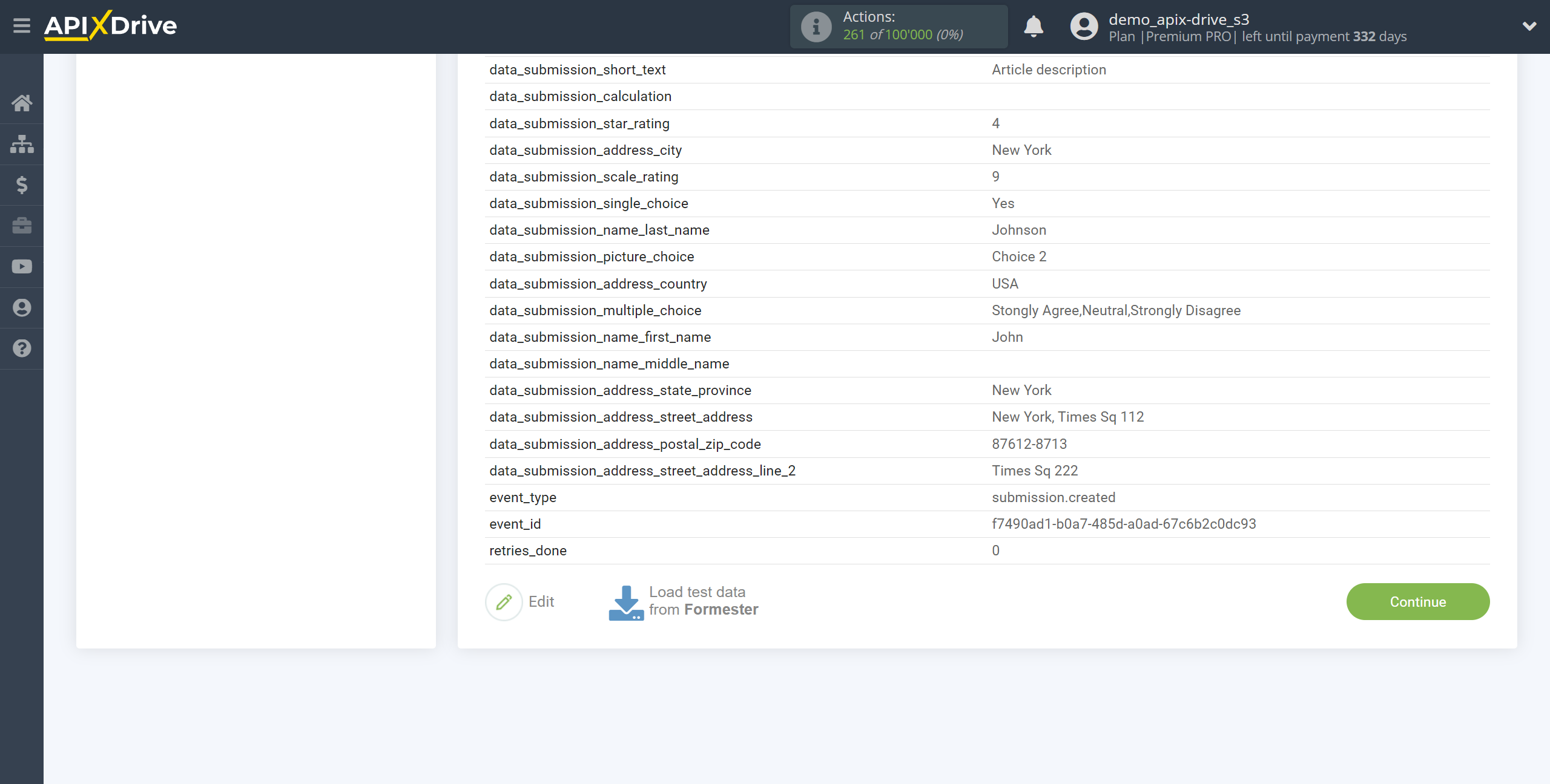 How to Connect Formester as Data Source | Test data