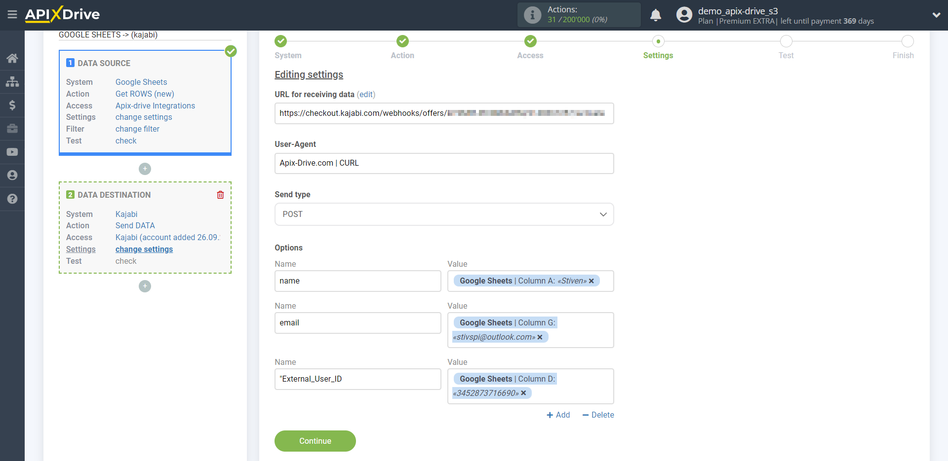 How to Connect Kajabi as Data Destination | Assigning fields