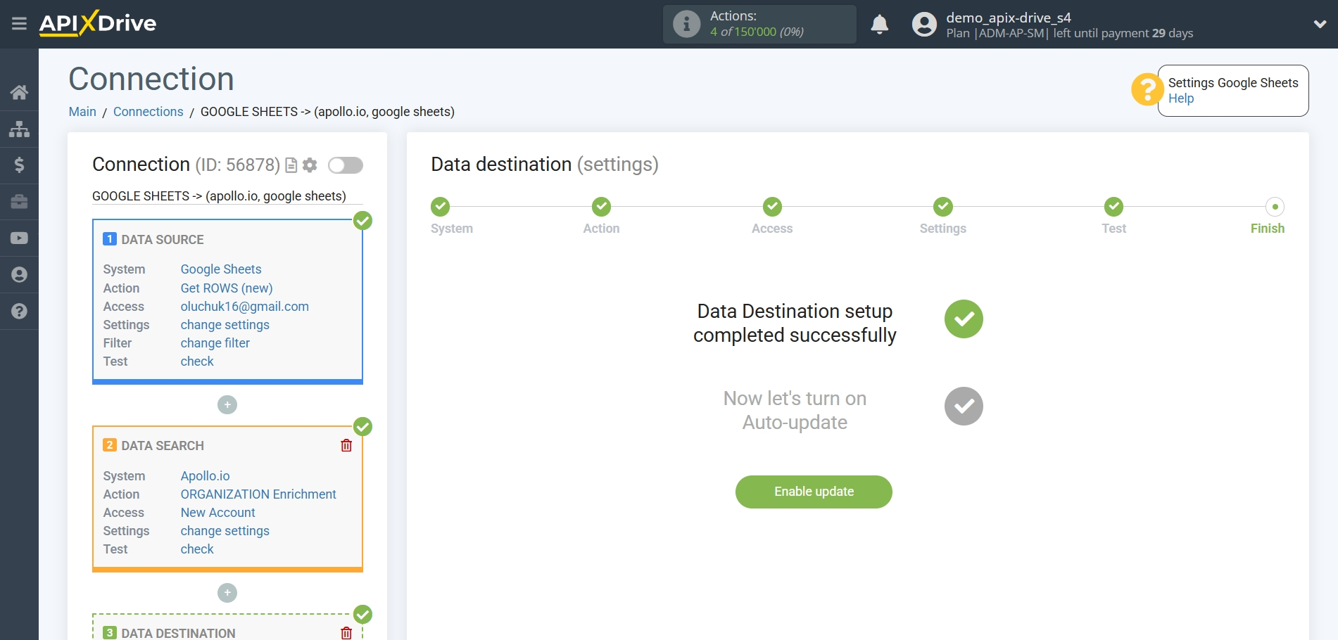Setting Search to Verification Email Apollo.io in Google Sheets | Enable auto-update Setting Search to Verification Email Apollo.io in Google Sheets | Enable auto-update