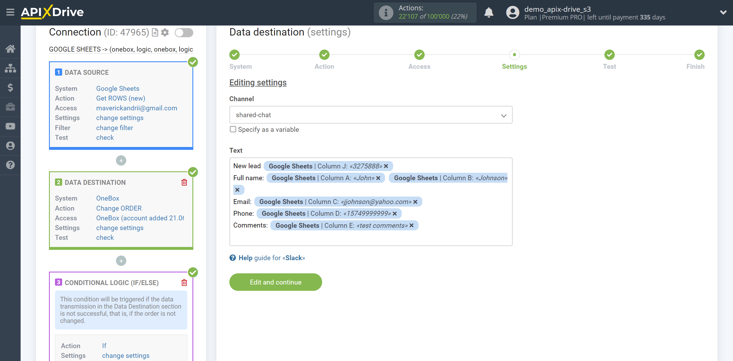 How to setup OneBox Change Order / Create Order | Formation of a message