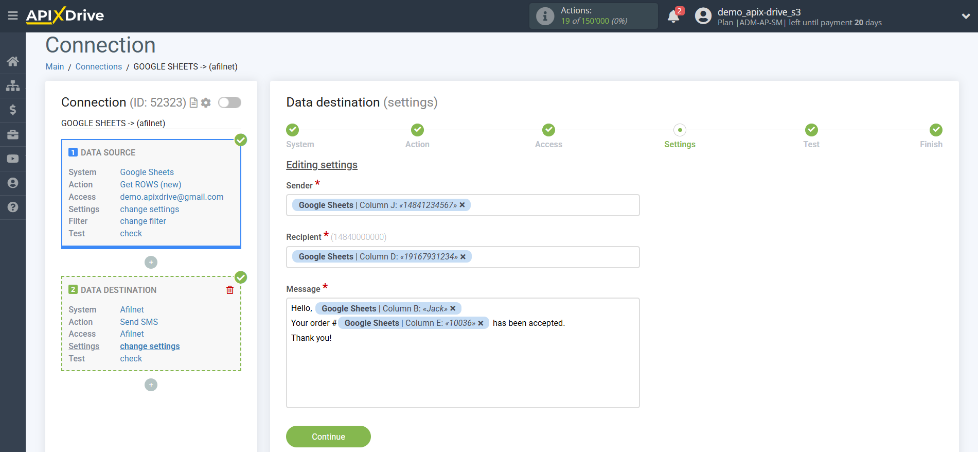 How to Connect Afilnet as Data Destination | Assigning fields
