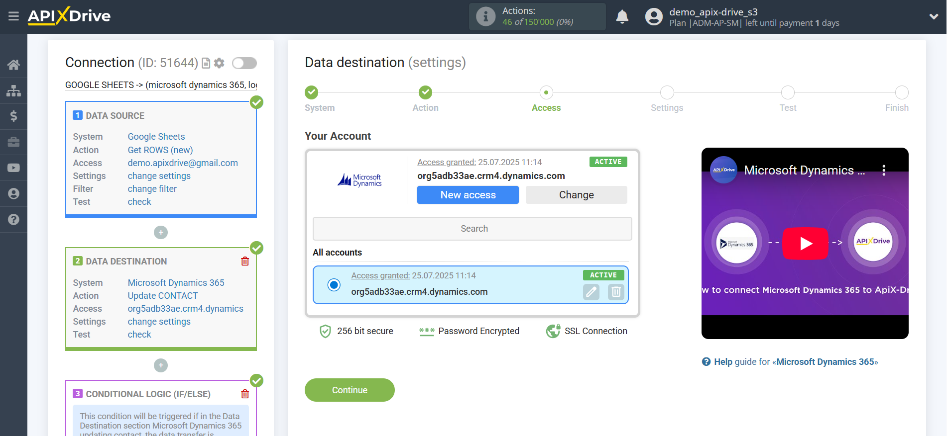 How to setup Microsoft Dynamics 365 Update Contact / Create Contact | Selecting a Destination account How to setup Microsoft Dynamics 365 Update Contact / Create Contact | Selecting a Destination account
