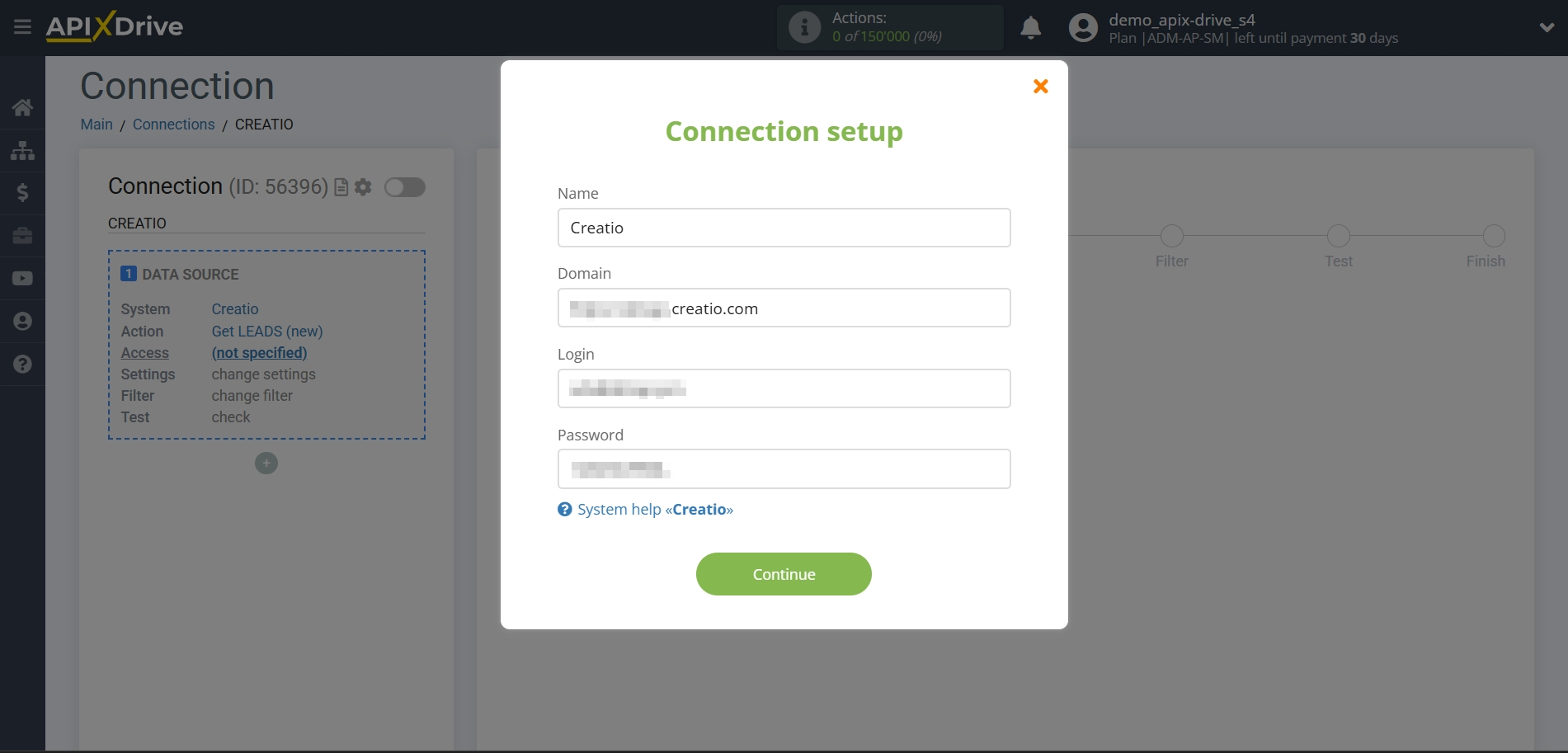 How to Connect Creatio  as Data Source | Enter data for authorization How to Connect Creatio  as Data Source | Enter data for authorization