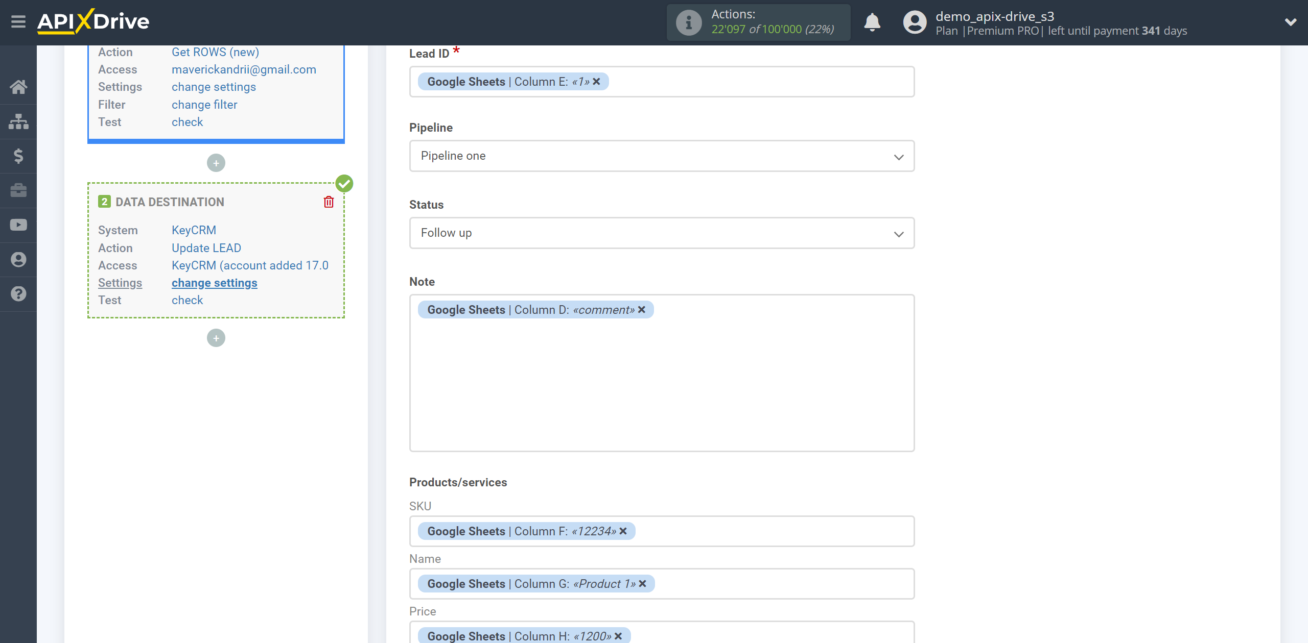 How to setup KeyCRM Update Lead / Create Lead | Assigning Fields