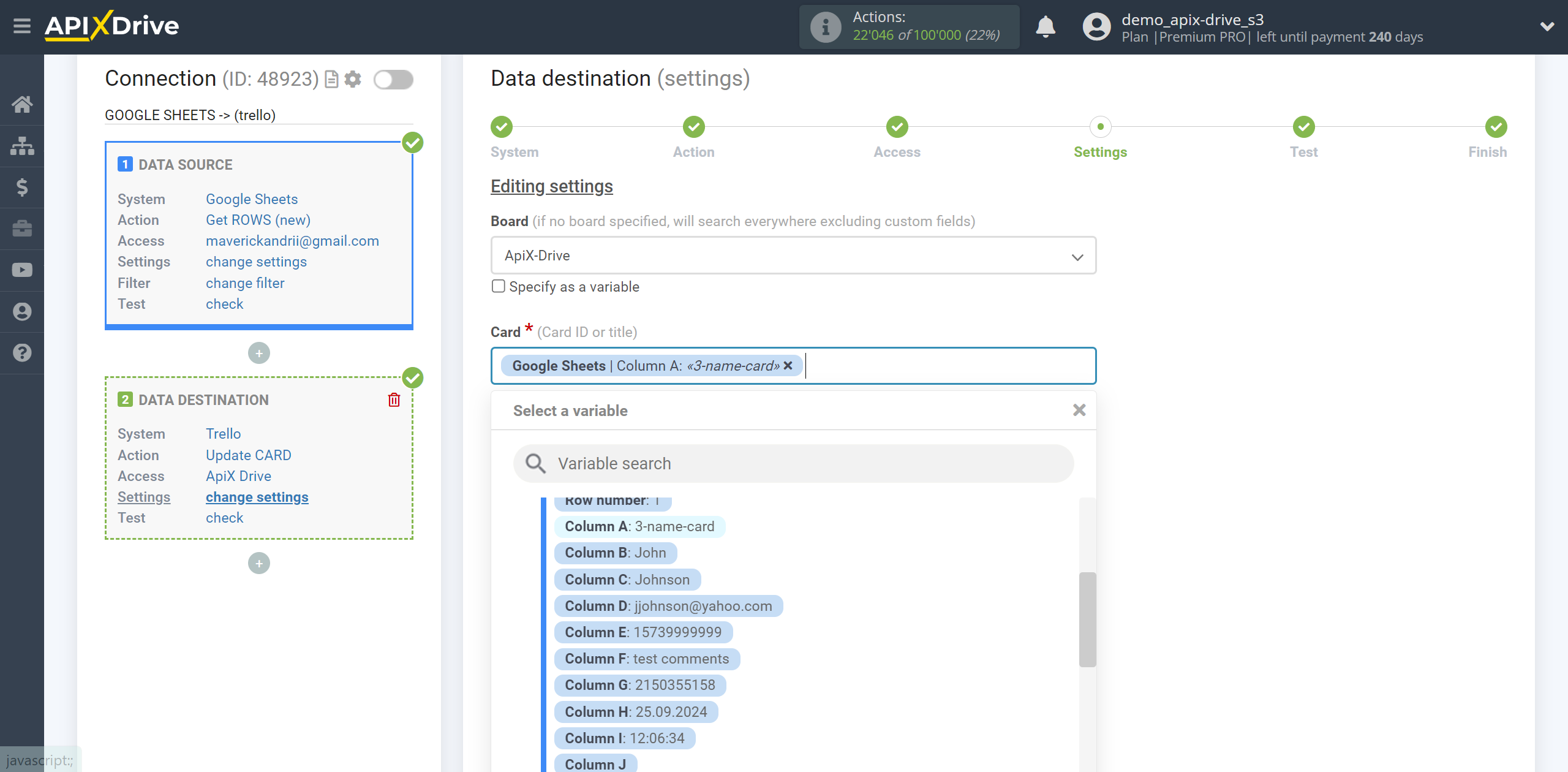 How to setup Trello Update Card / Create Card | Assigning Fields