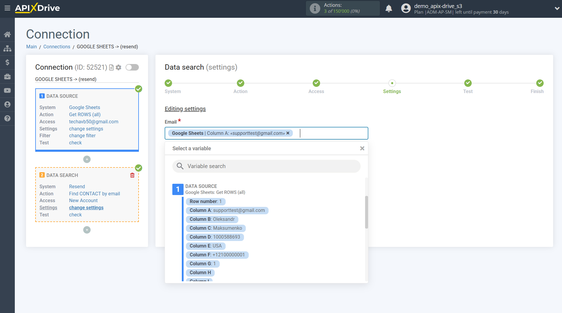 Setting up Resend Contact Search in Google Sheets | Assigning fields Setting up Resend Contact Search in Google Sheets | Assigning fields
