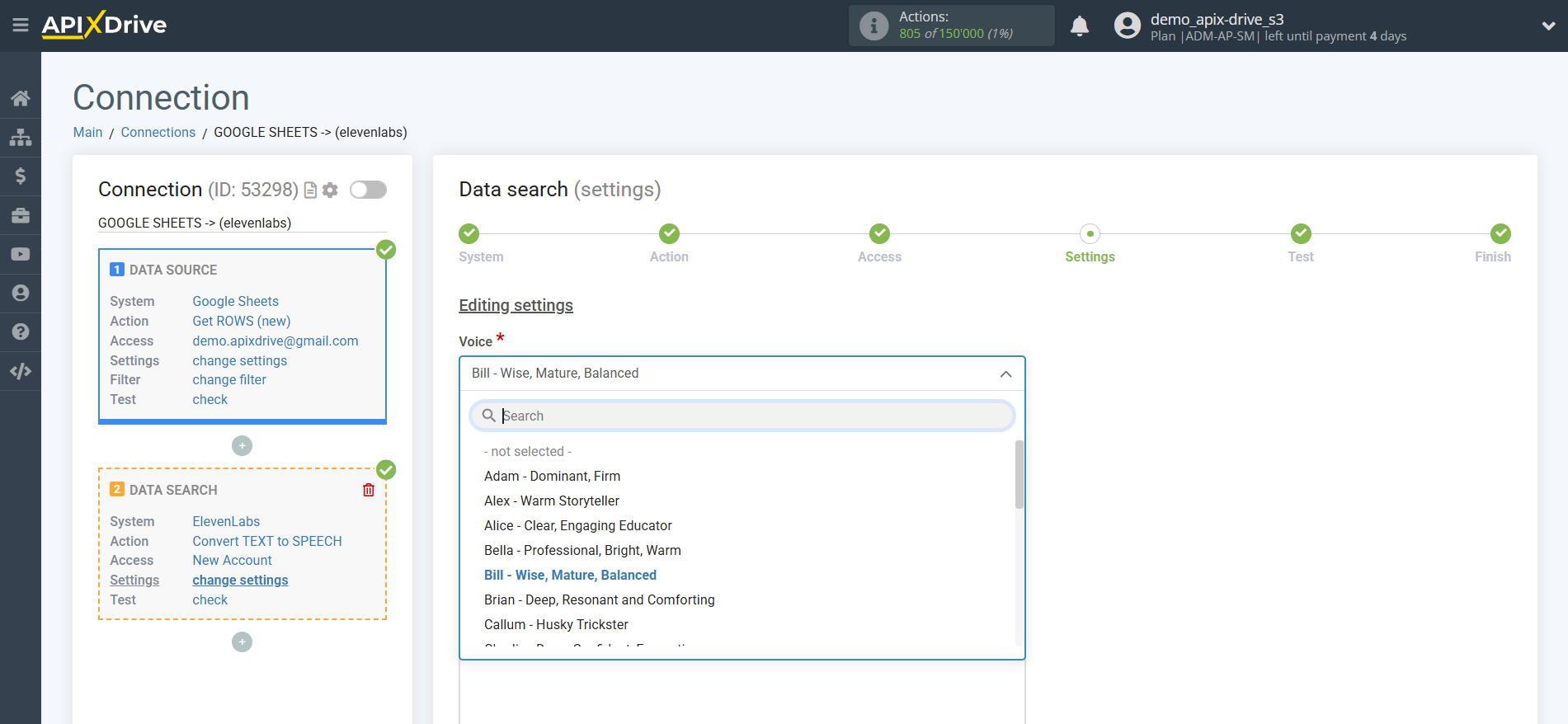 How to Connect Elevenlabs as Data Search | Assigning fields