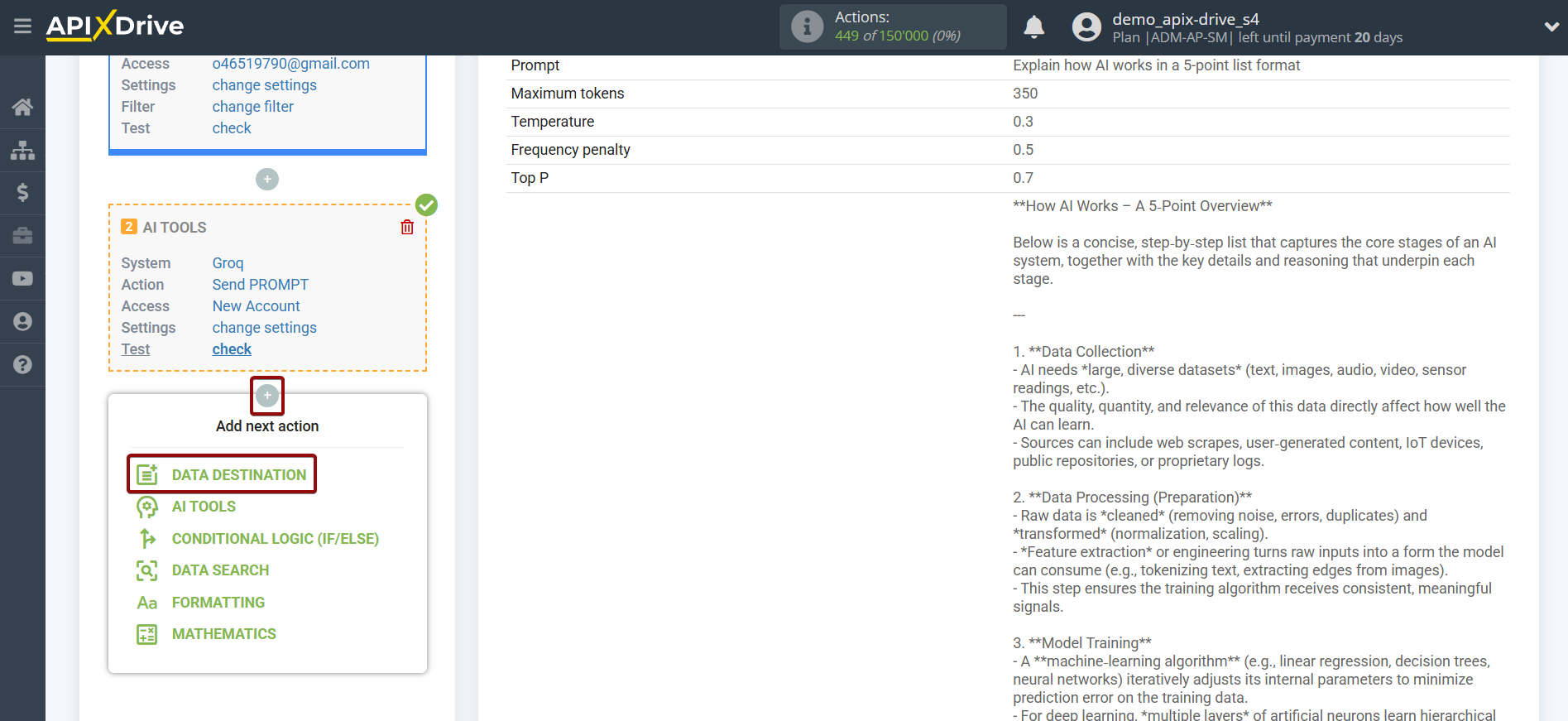 Setting up Groq in Google Sheets | System selection