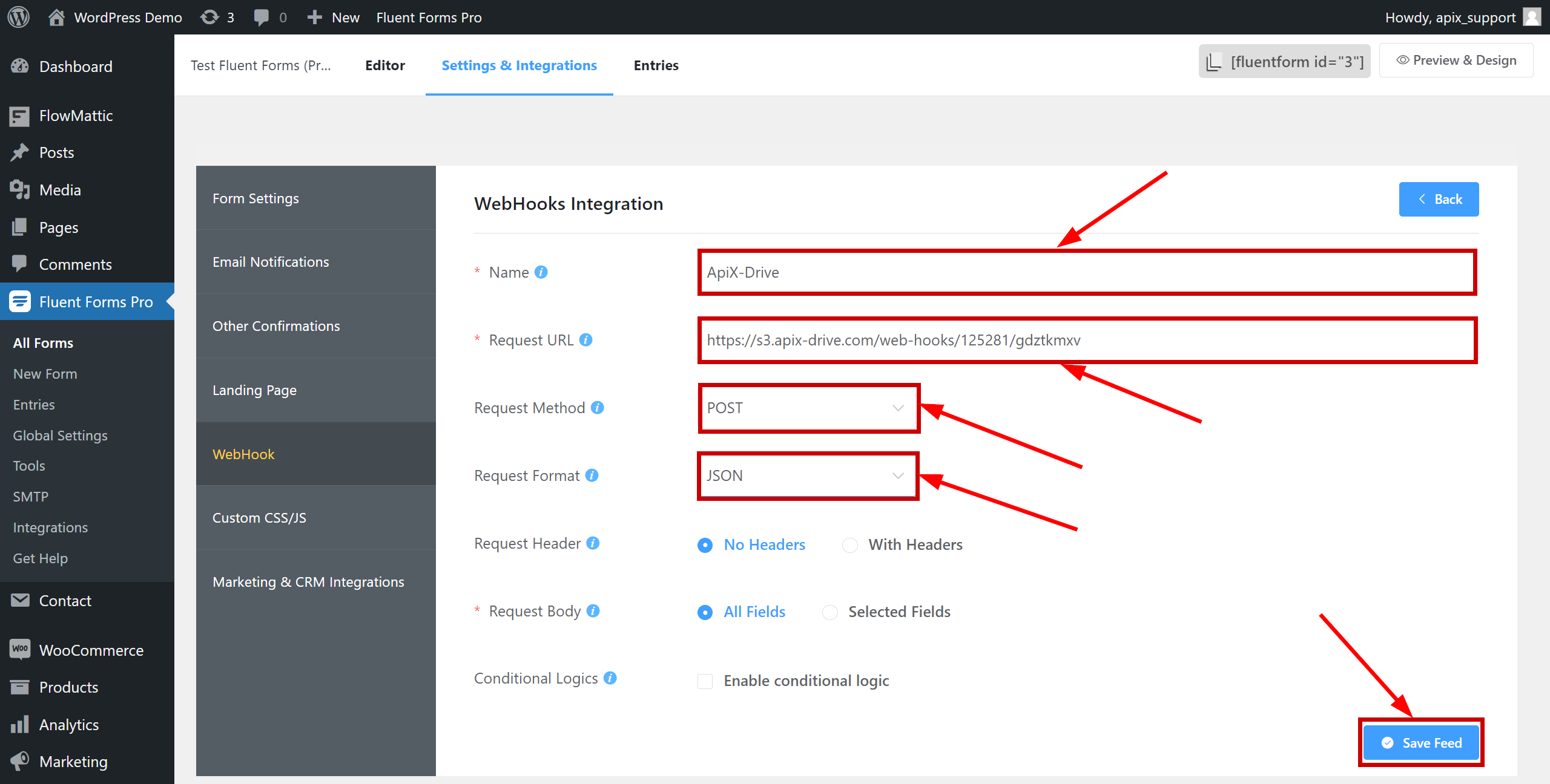 How to Connect Fluent Forms Pro as Data Source | Enabling Webhook Data Transfer