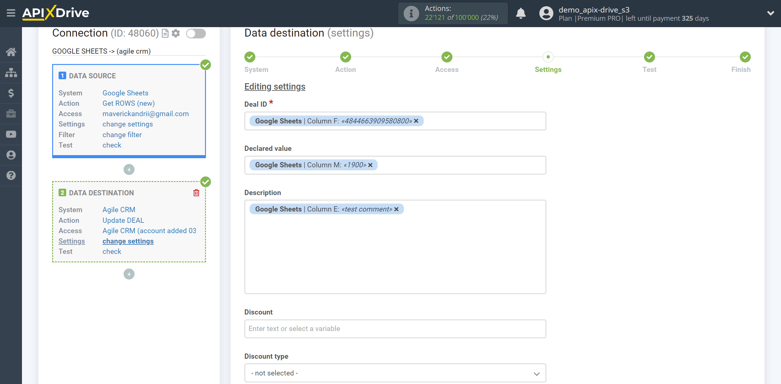 How to setup AgileCRM Update Deal / Create Deal | Assigning Fields