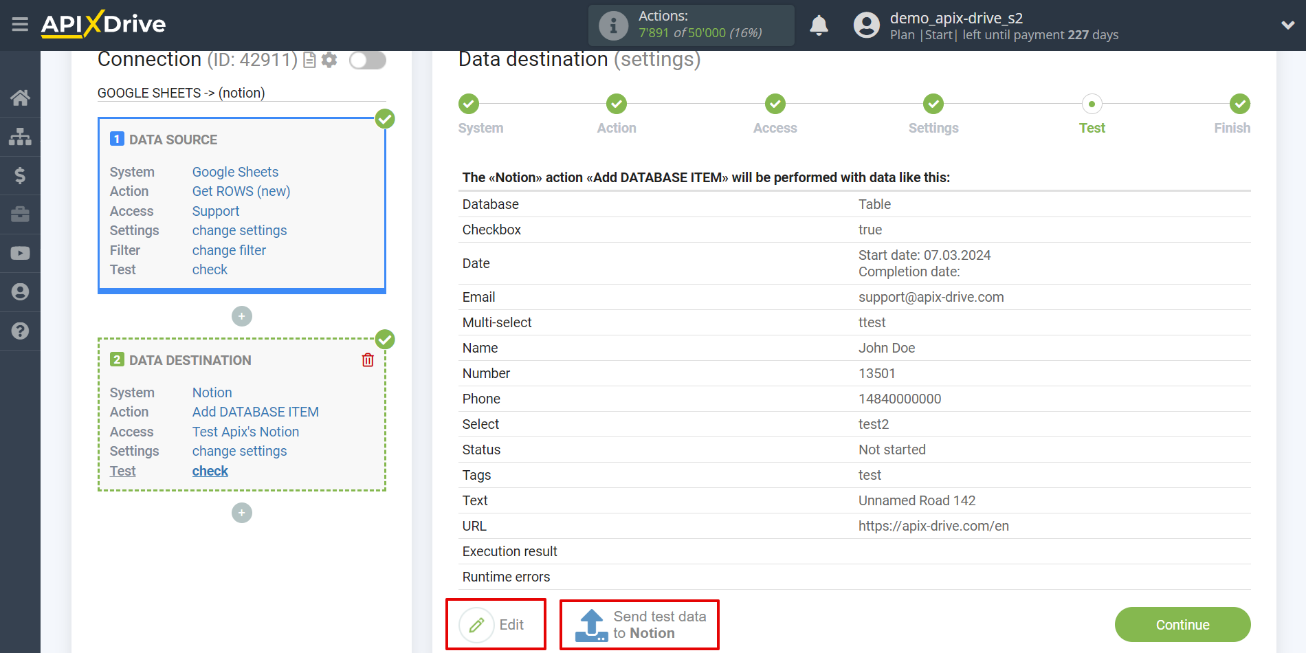 How to Connect Notion as Data Destination | Data Test