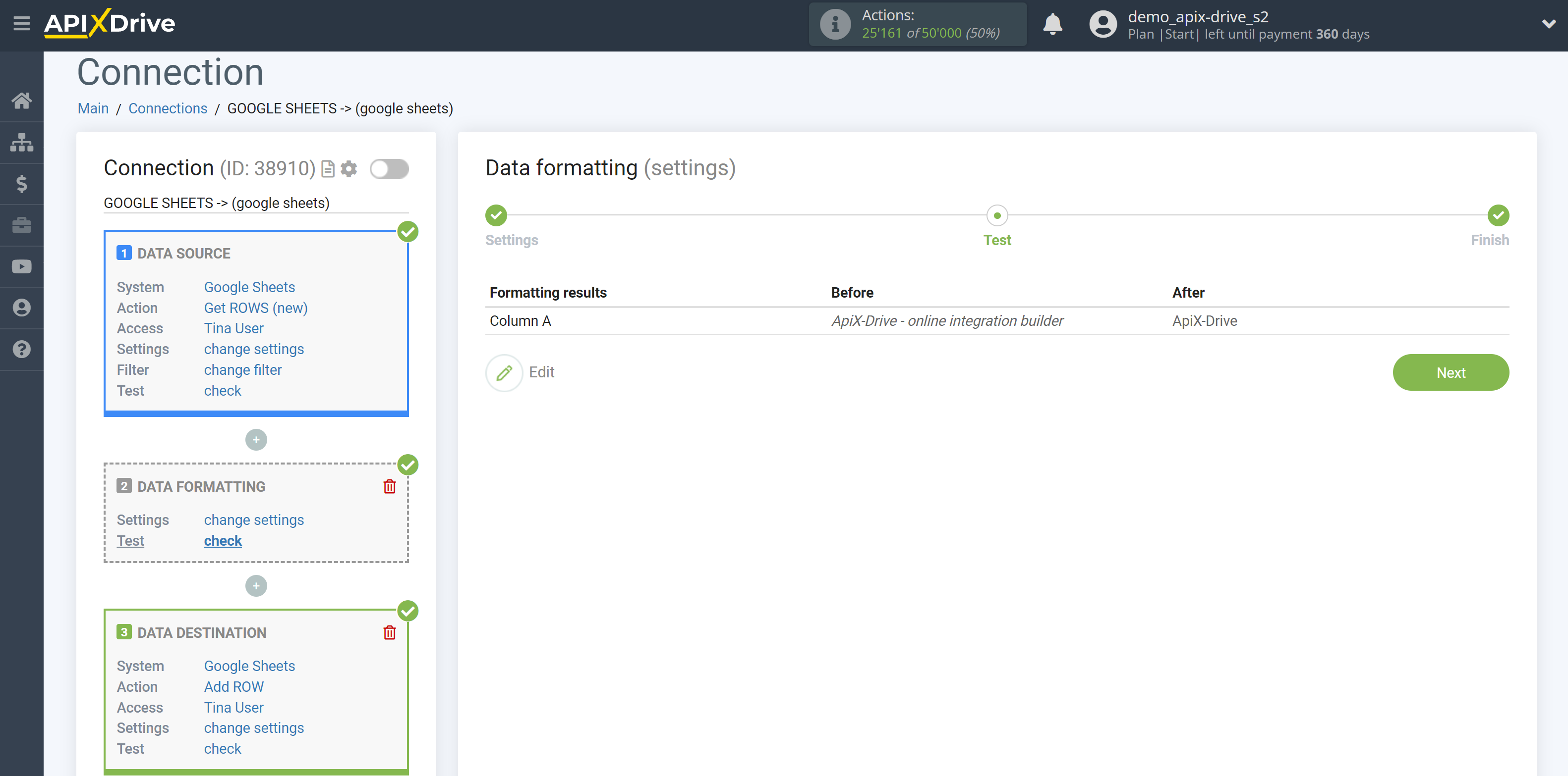 How to setup Data Formatting | Selecting the function Leave first symbols