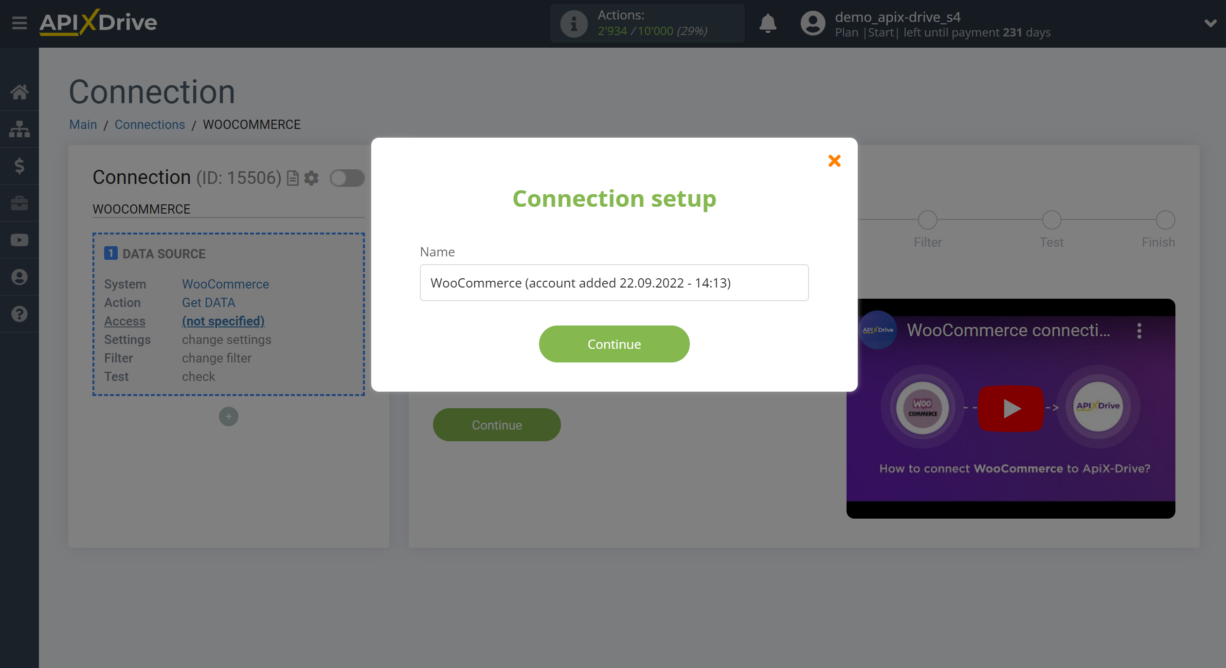 How to Connect WooCommerce as Data Source | Account connection