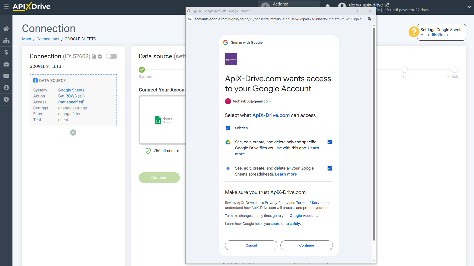 Setting Search to Verification E-MAIL Clearout in Google Sheets | Select a Google account to connect Setting Search to Verification E-MAIL Clearout in Google Sheets | Select a Google account to connect
