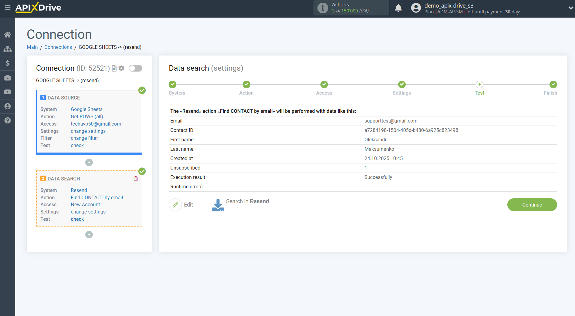Setting up Resend Contact Search in Google Sheets | Test data Setting up Resend Contact Search in Google Sheets | Test data