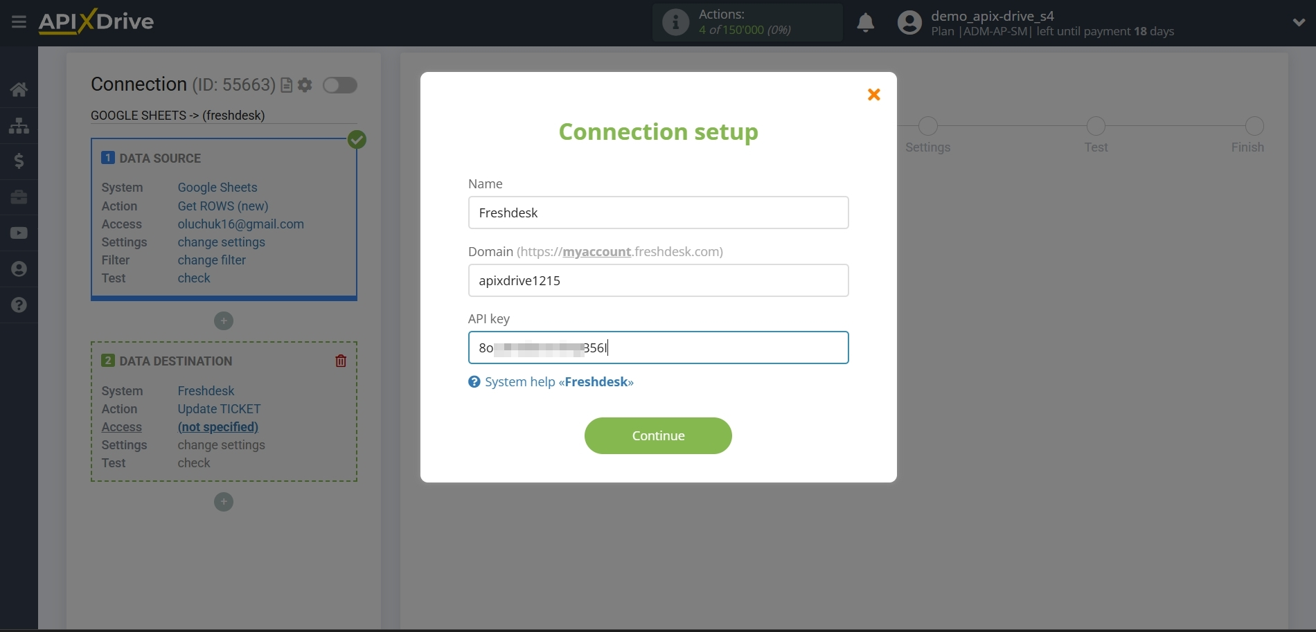 How to setup Freshdesk  Update Ticket / Create Ticket | Account conection
