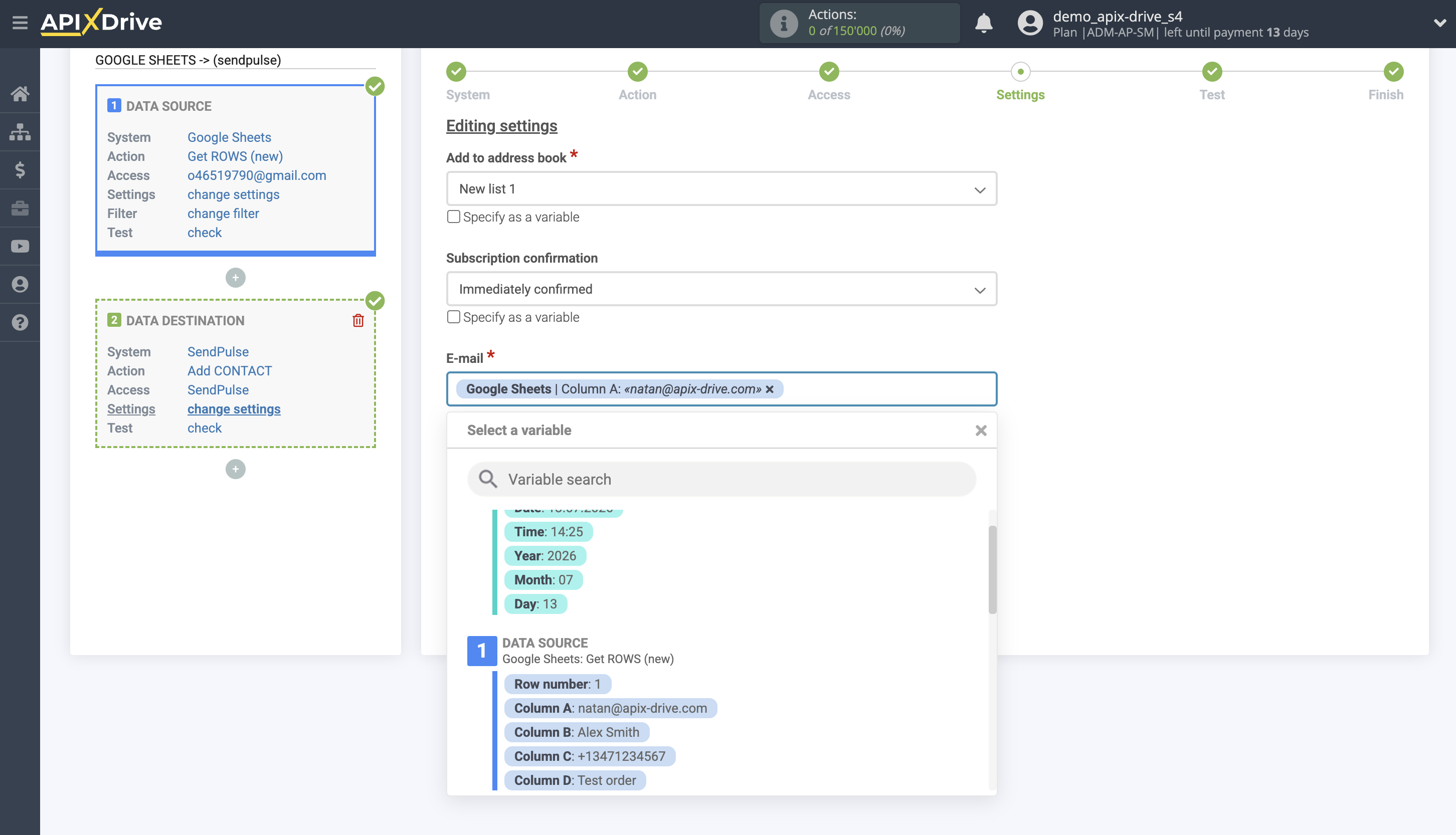 How to Connect SendPulse as Data Destination | Assigning fields How to Connect SendPulse as Data Destination | Assigning fields