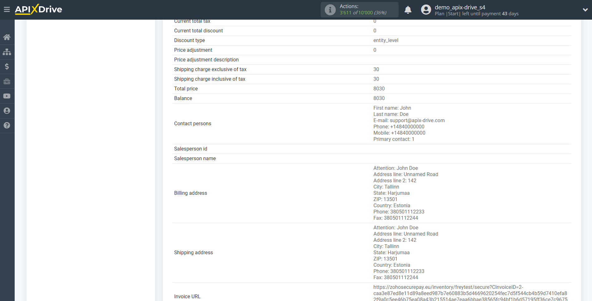 How to Connect Zoho Inventory as Data Source | Data Test