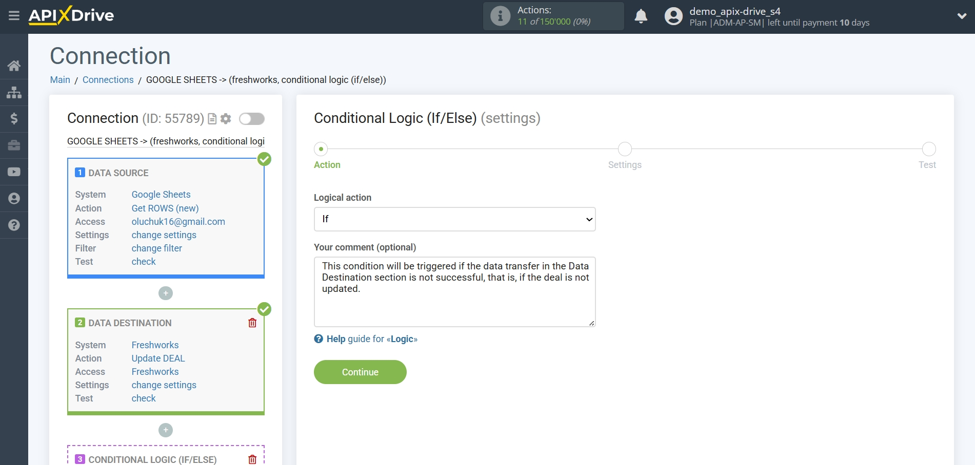 How to setup&nbsp;Freshworks Update Deal / Create Deal | Action selection