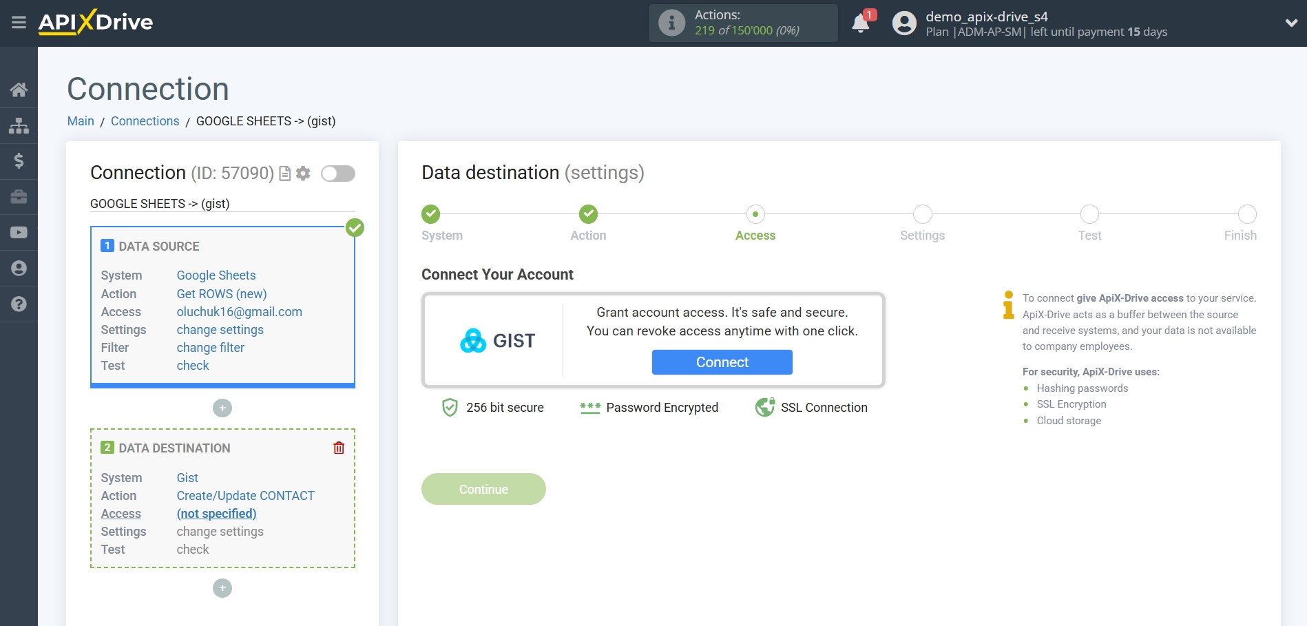 How to Connect Gist as Data Destination | Account connection How to Connect Gist as Data Destination | Account connection