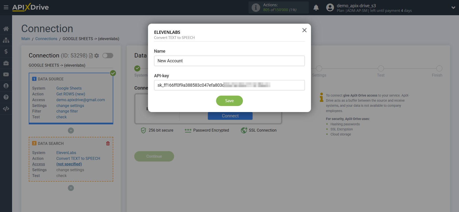 How to Connect Elevenlabs as Data Search | Connecting account