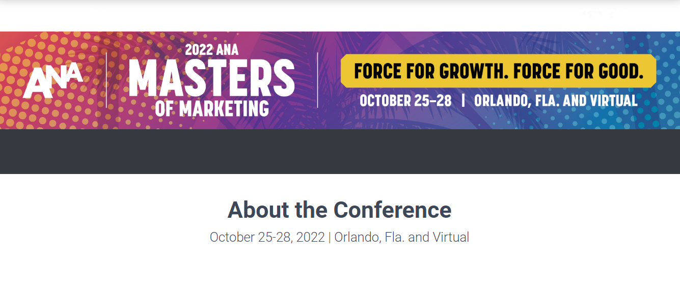 2022 ANA Masters Of Marketing Conference