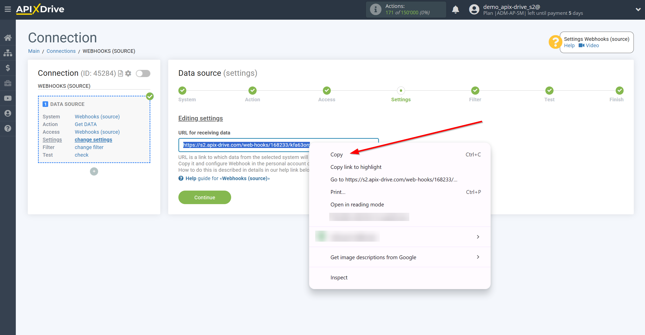 Resending Data | Copying Webhooks Link for Data Destination Resending Data | Copying Webhooks Link for Data Destination