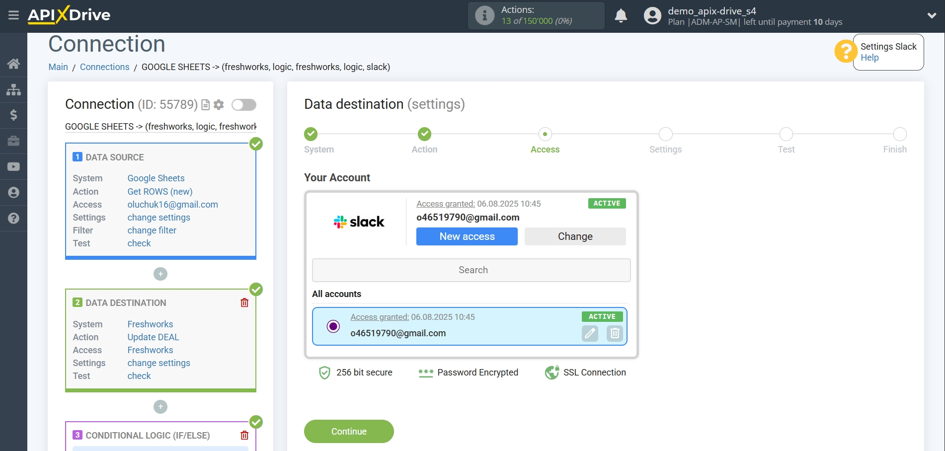 How to setup&nbsp;Freshworks Update Deal / Create Deal | Account selection
