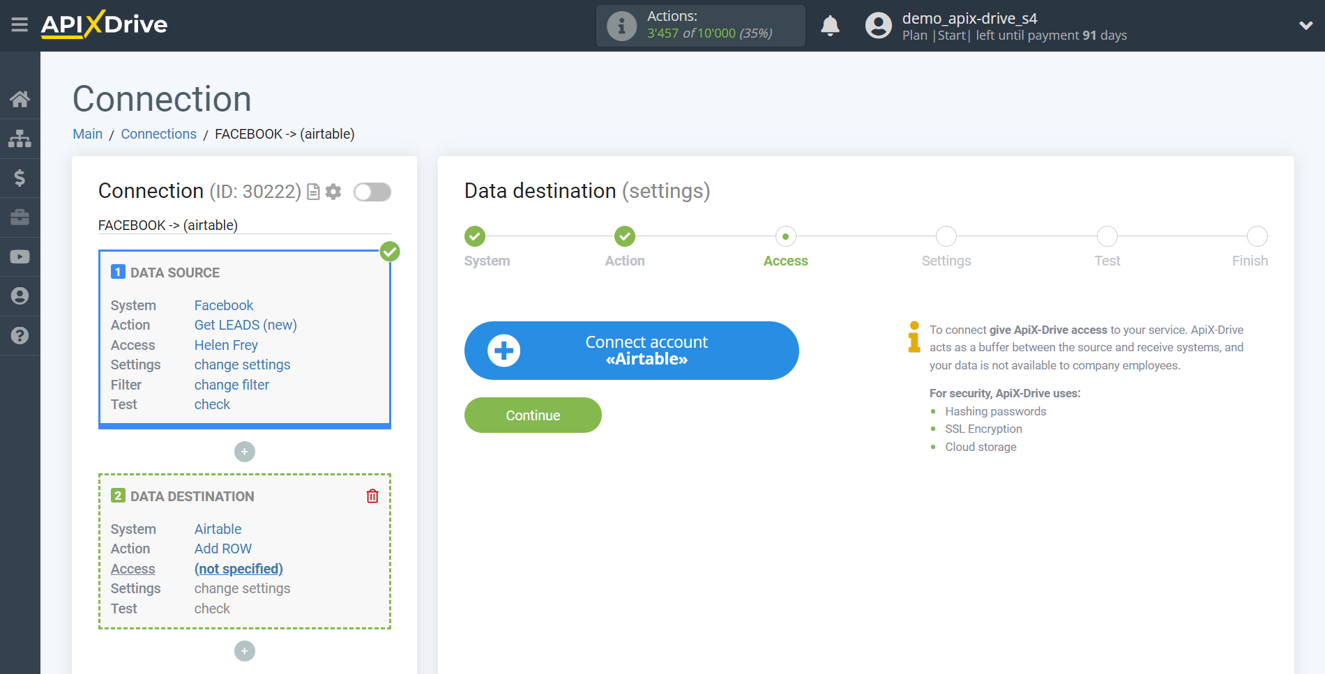 How to Connect AirTable as Data Destination | Account connection