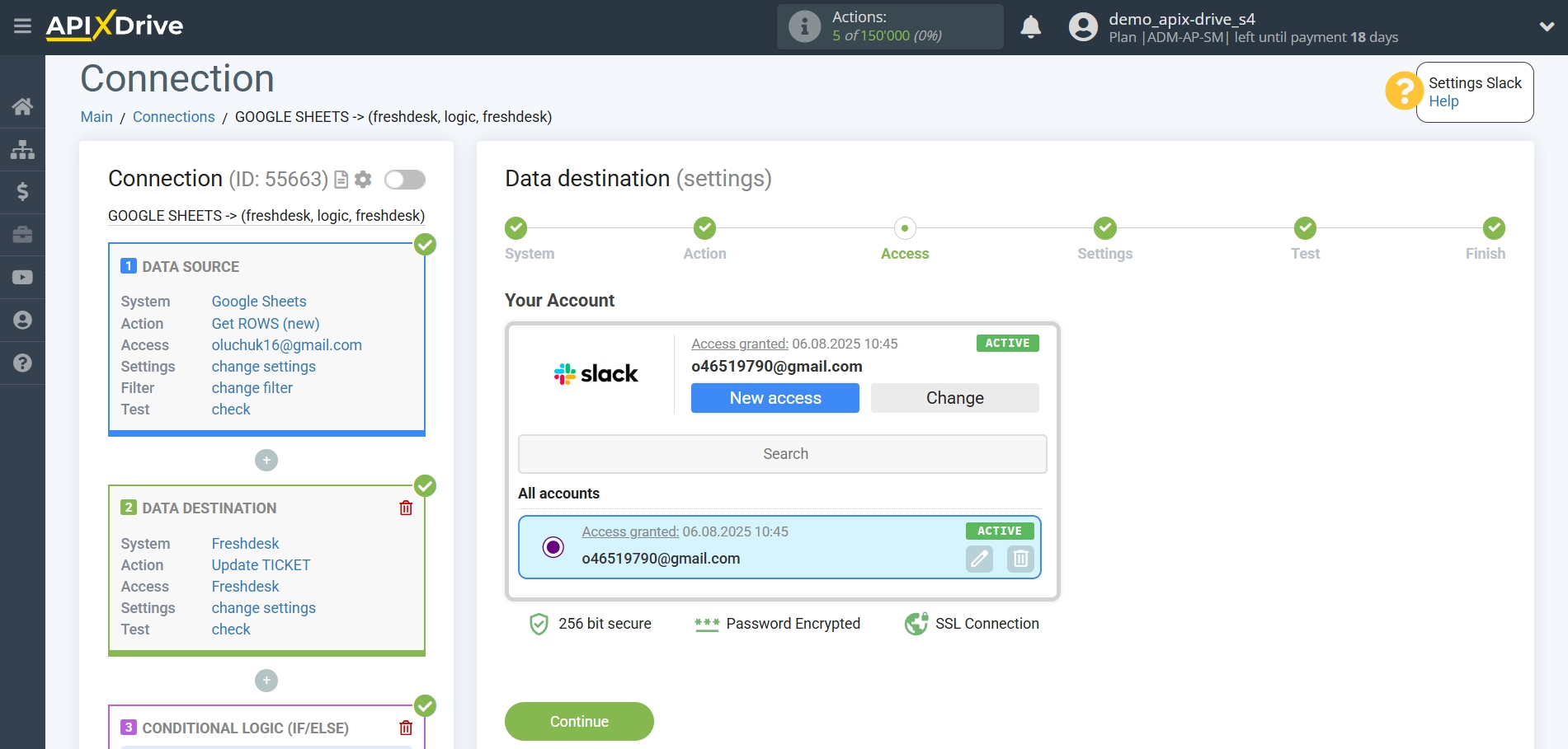 How to setup Freshdesk Update Ticket / Create Ticket | Account selection
