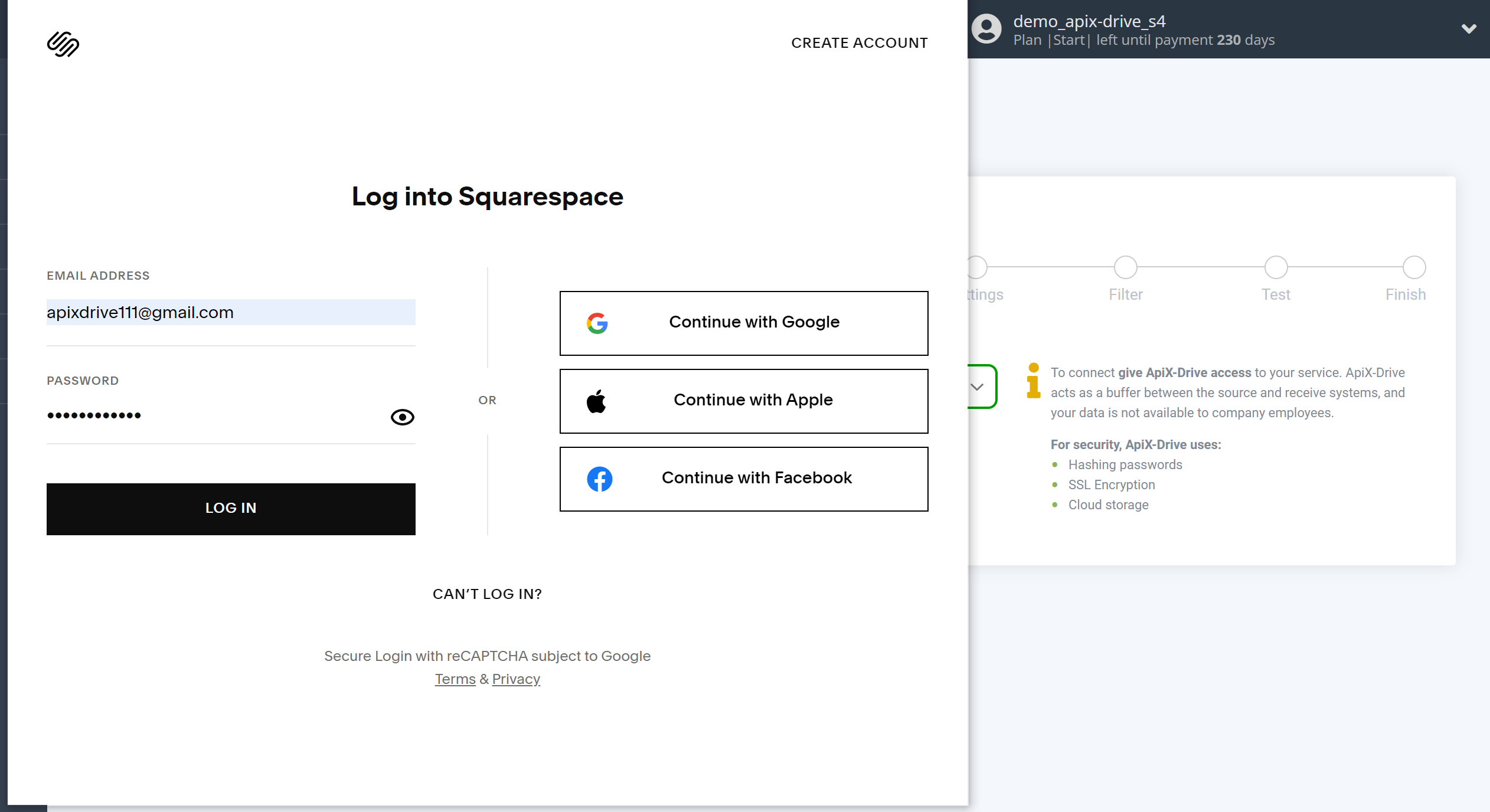 How to Connect Acuity Scheduling as Data Destination | Account connection