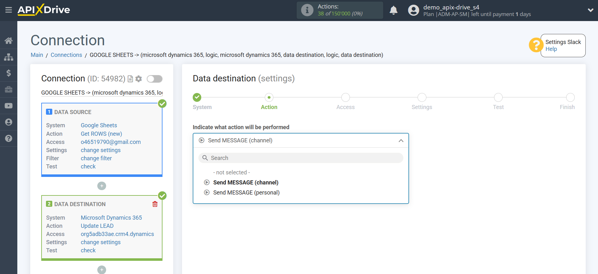How to setup Microsoft Dynamics 365 Update Lead / Create Lead | Action selection in the Data Destination How to setup Microsoft Dynamics 365 Update Lead / Create Lead | Action selection in the Data Destination