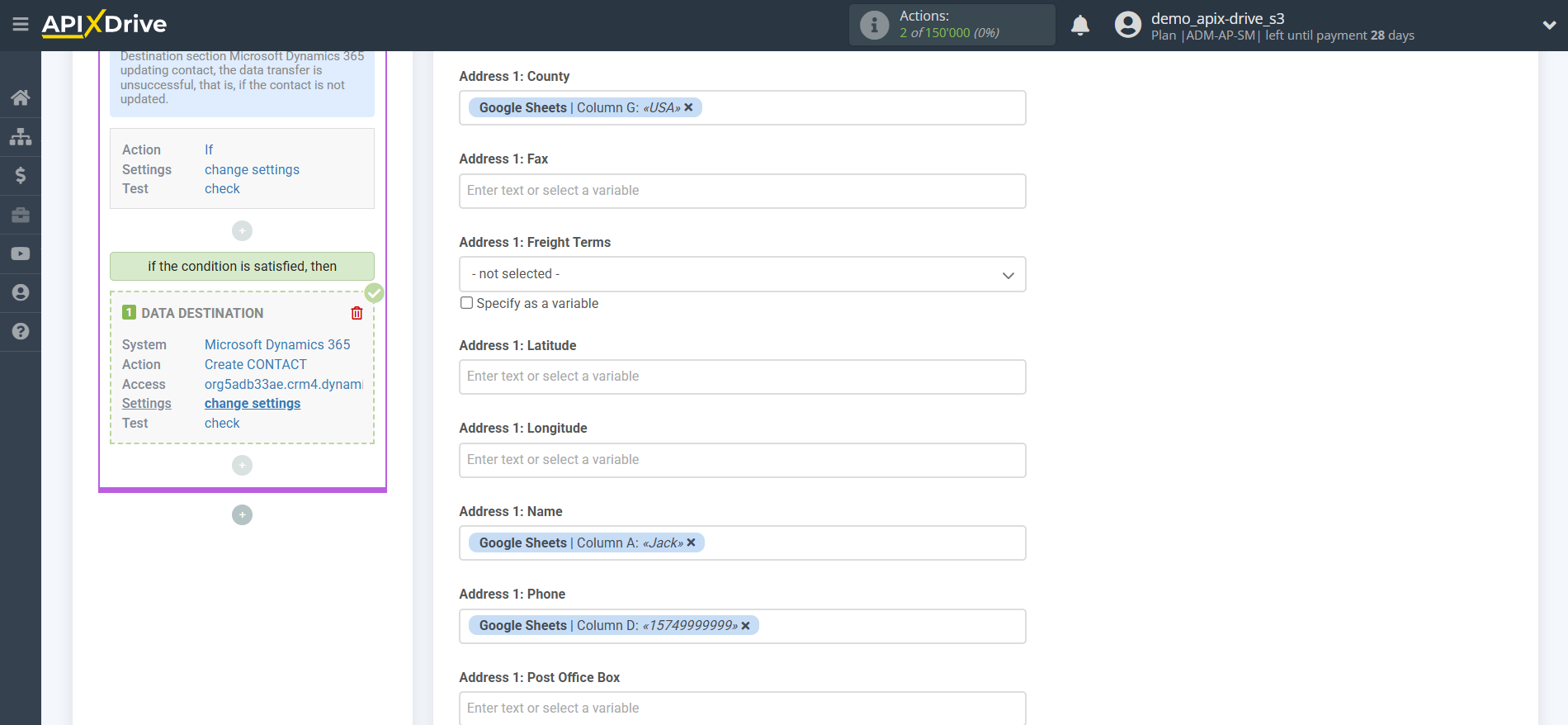How to setup Microsoft Dynamics 365 Update Contact / Create Contact | Assigning Fields How to setup Microsoft Dynamics 365 Update Contact / Create Contact | Assigning Fields